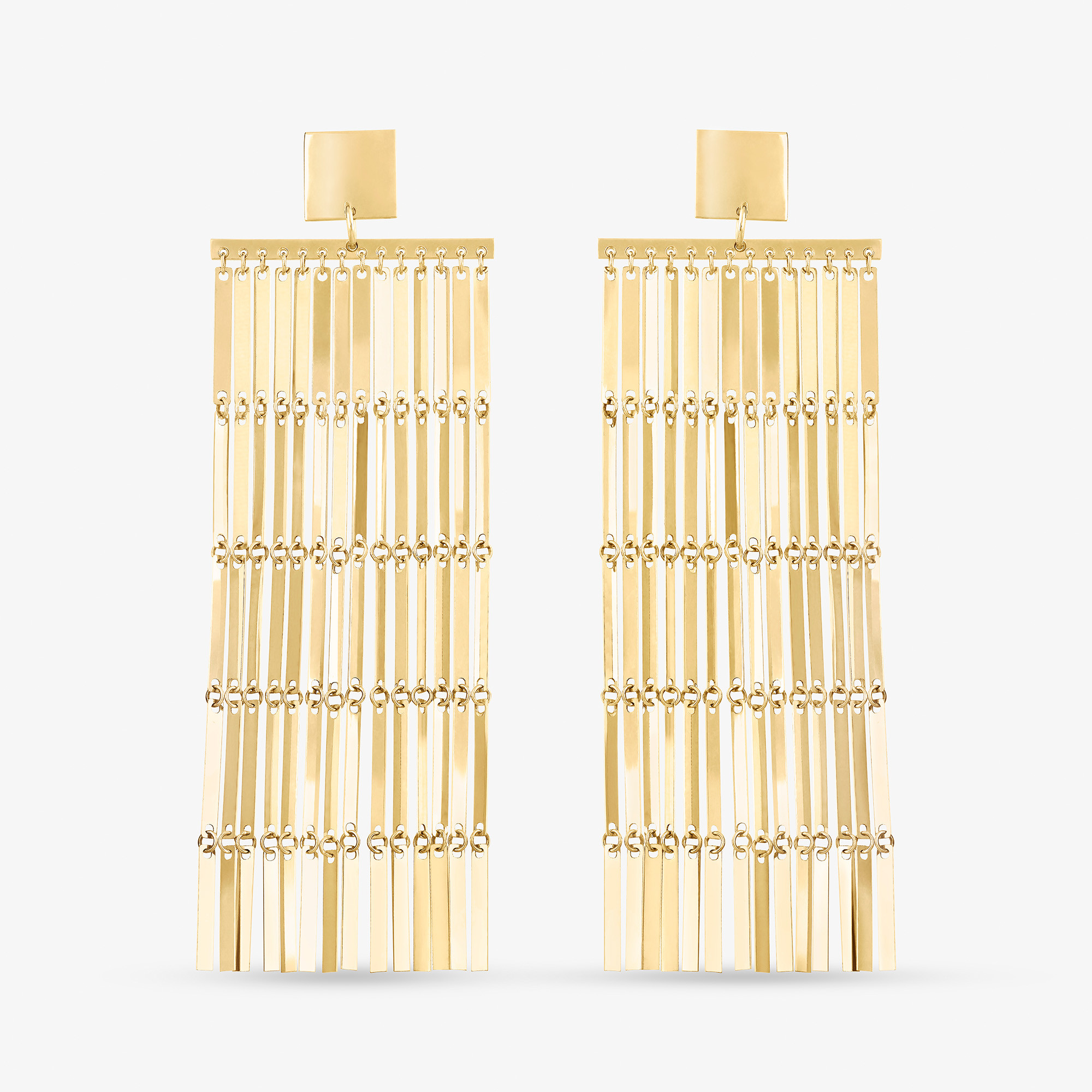 RECTANGLE LINK CHANDELIER EARRINGS
