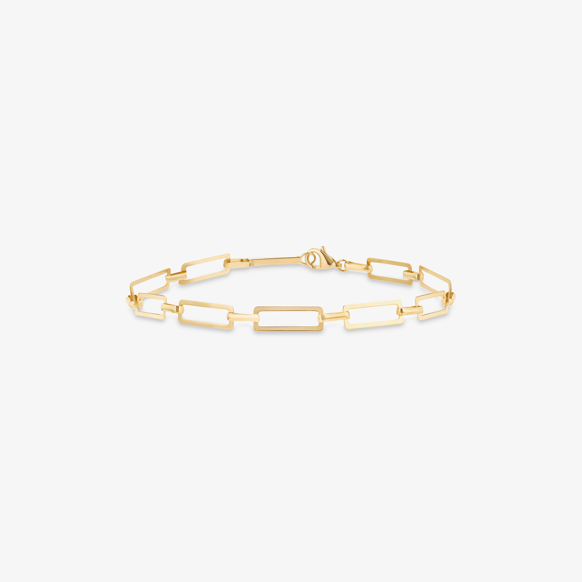 14K yellow gold paperclip chain bracelet