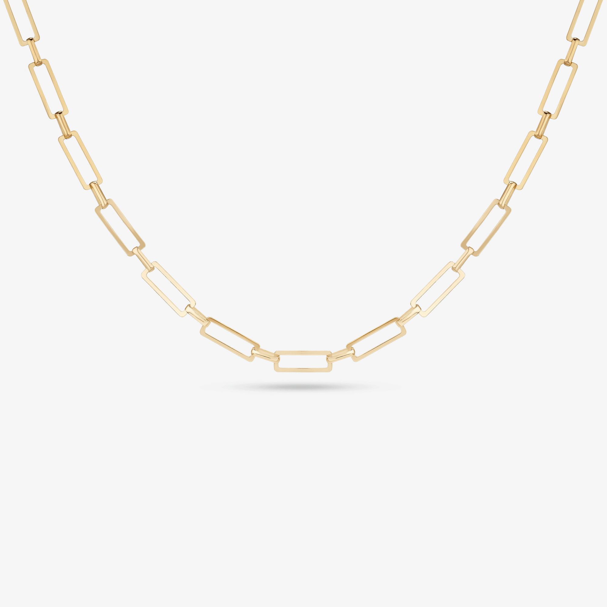14K yellow gold paperclip chain necklace