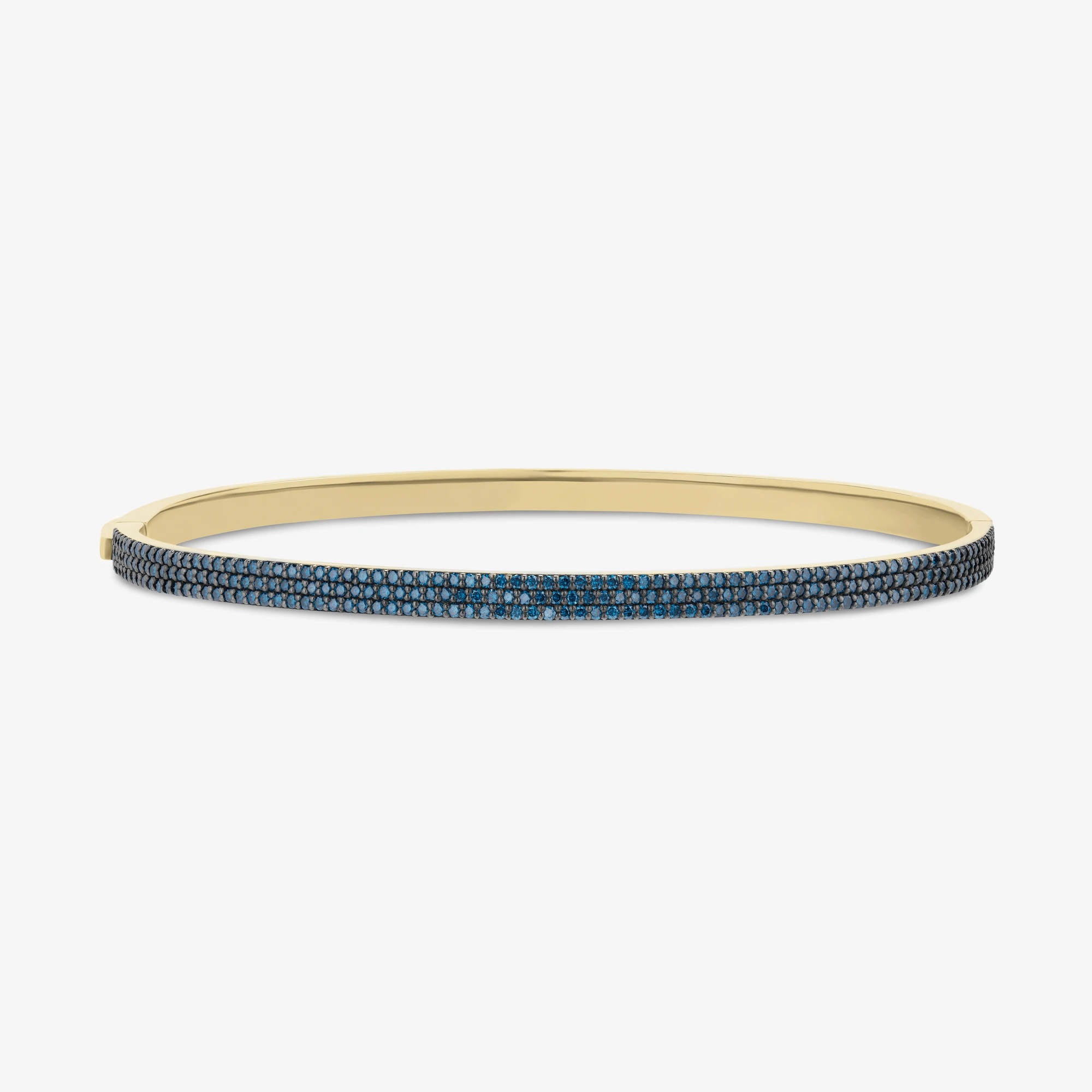 14K yellow gold denim blue diamond vanity bangle