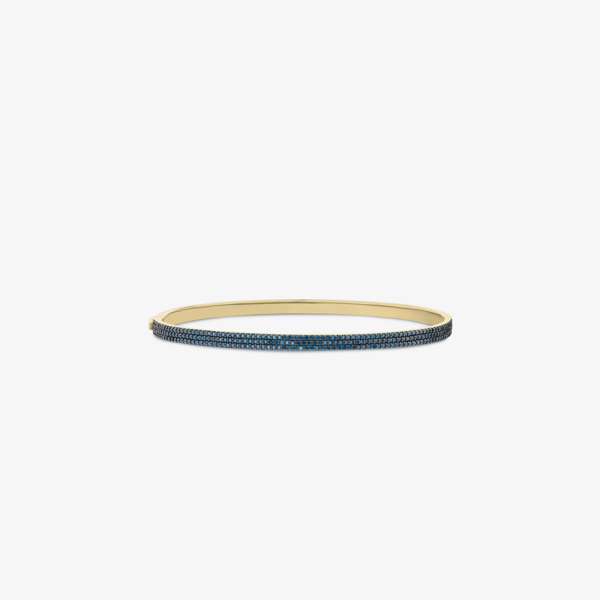 14K yellow gold denim blue diamond vanity bangle