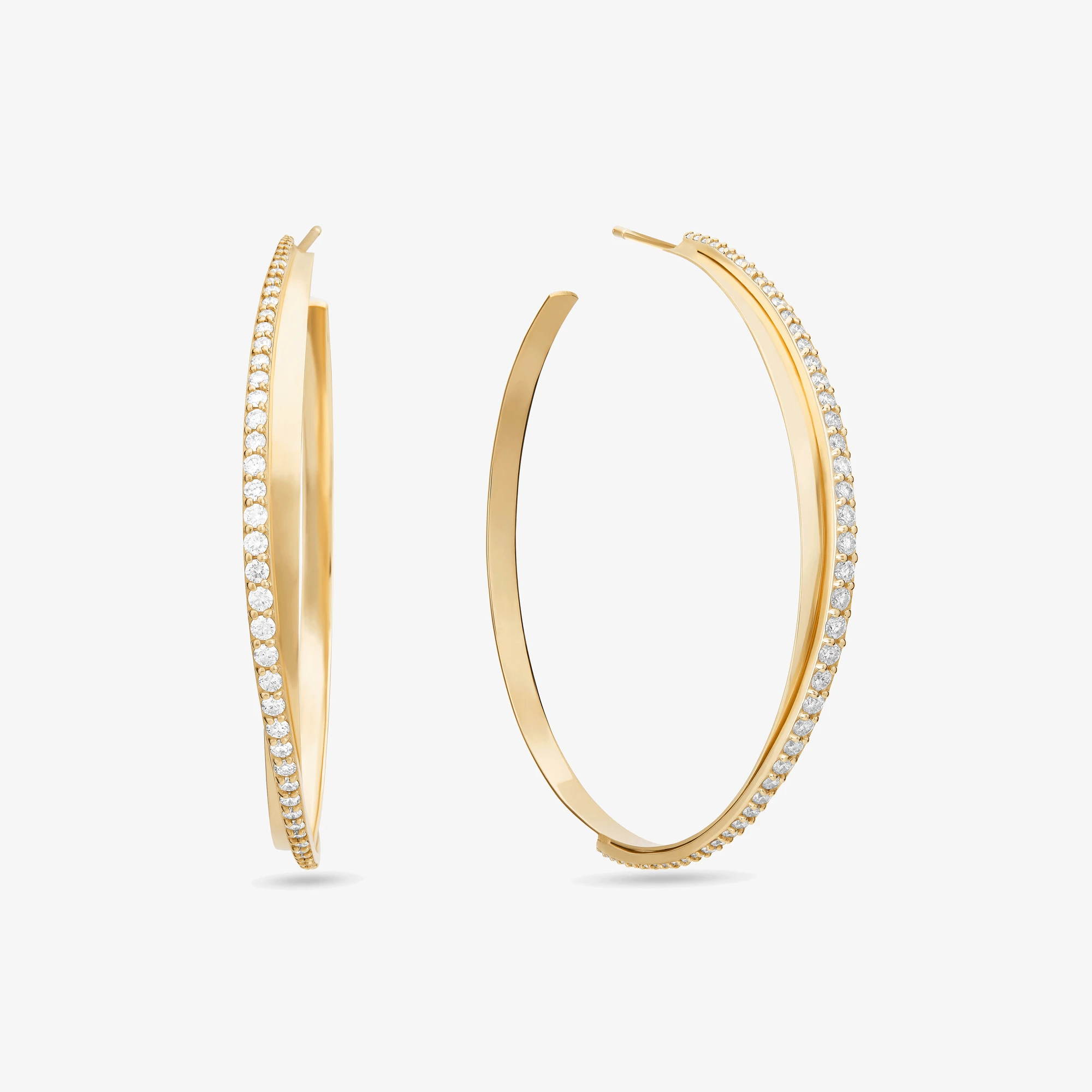 DIAMOND LARGE CROSSOVER HOOPS