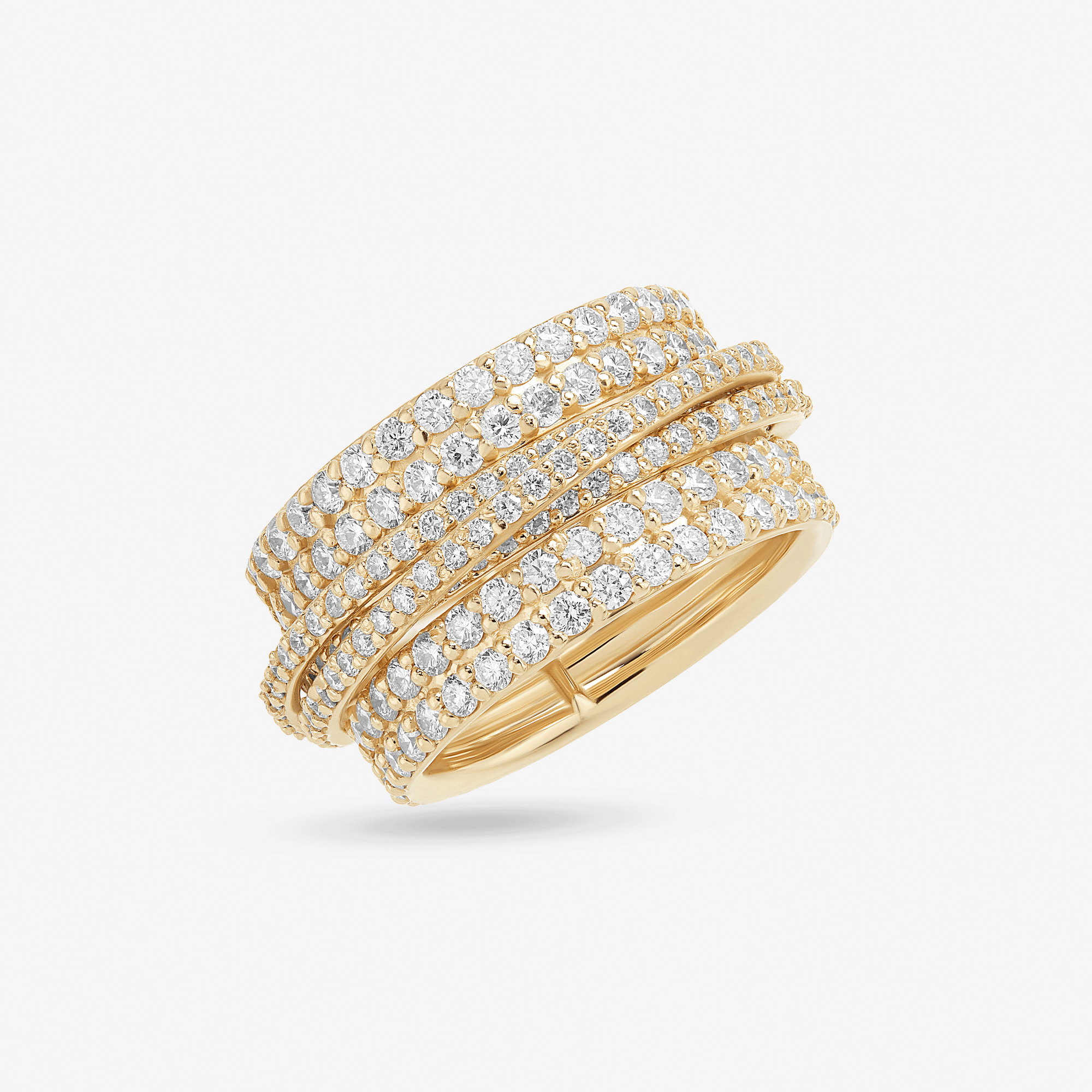 14K yellow gold mega diamond kinetic ring