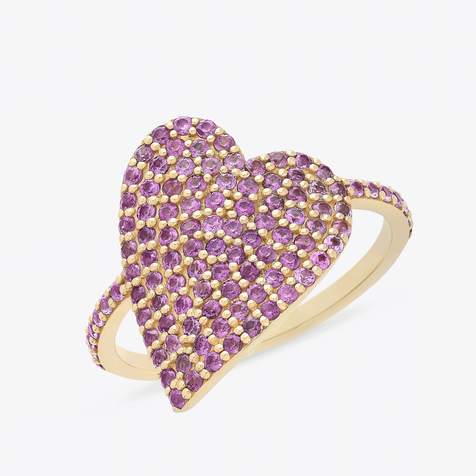 PINK SAPPHIRE WRAPPED HEART RING