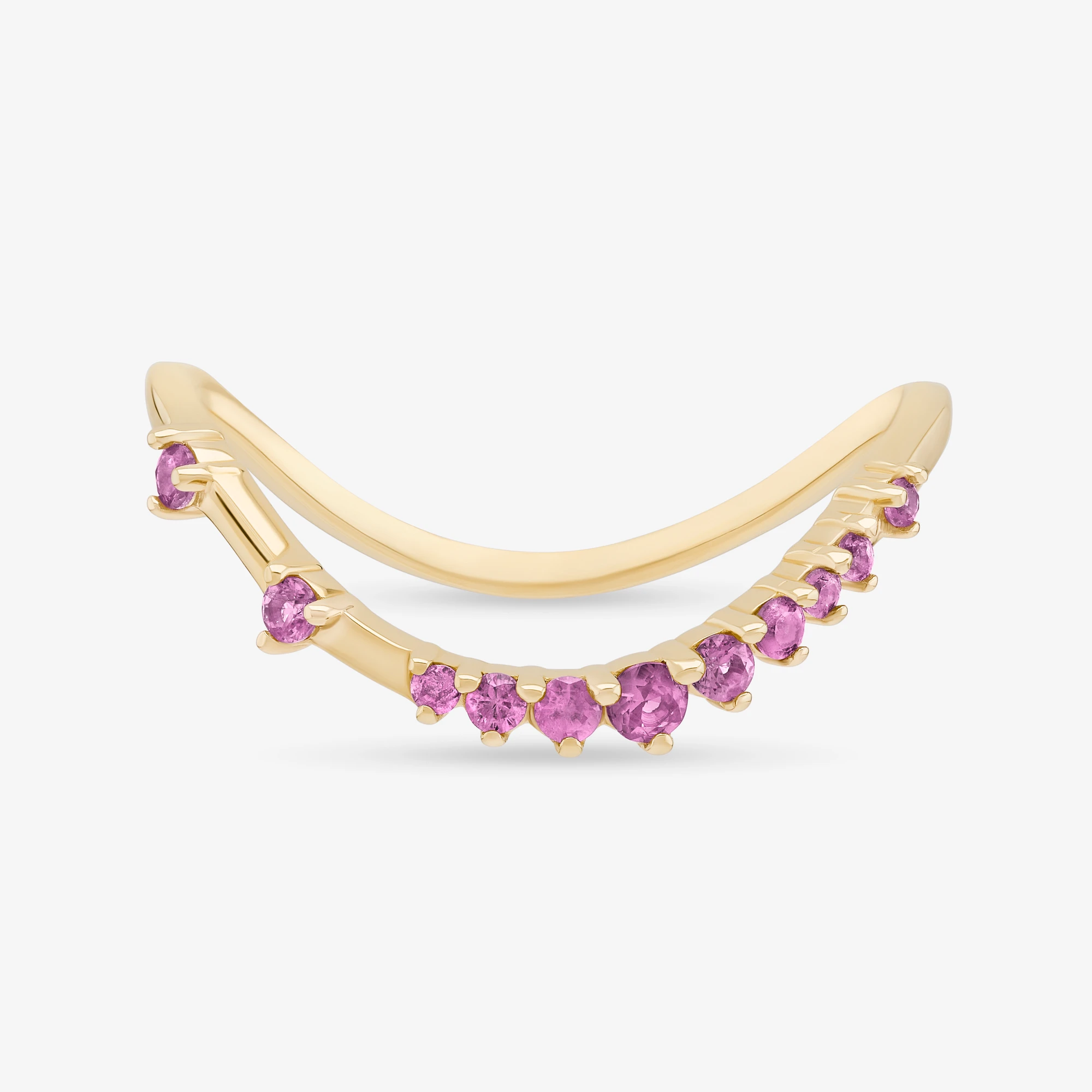 MULTI PINK SAPPHIRE CURVED RING