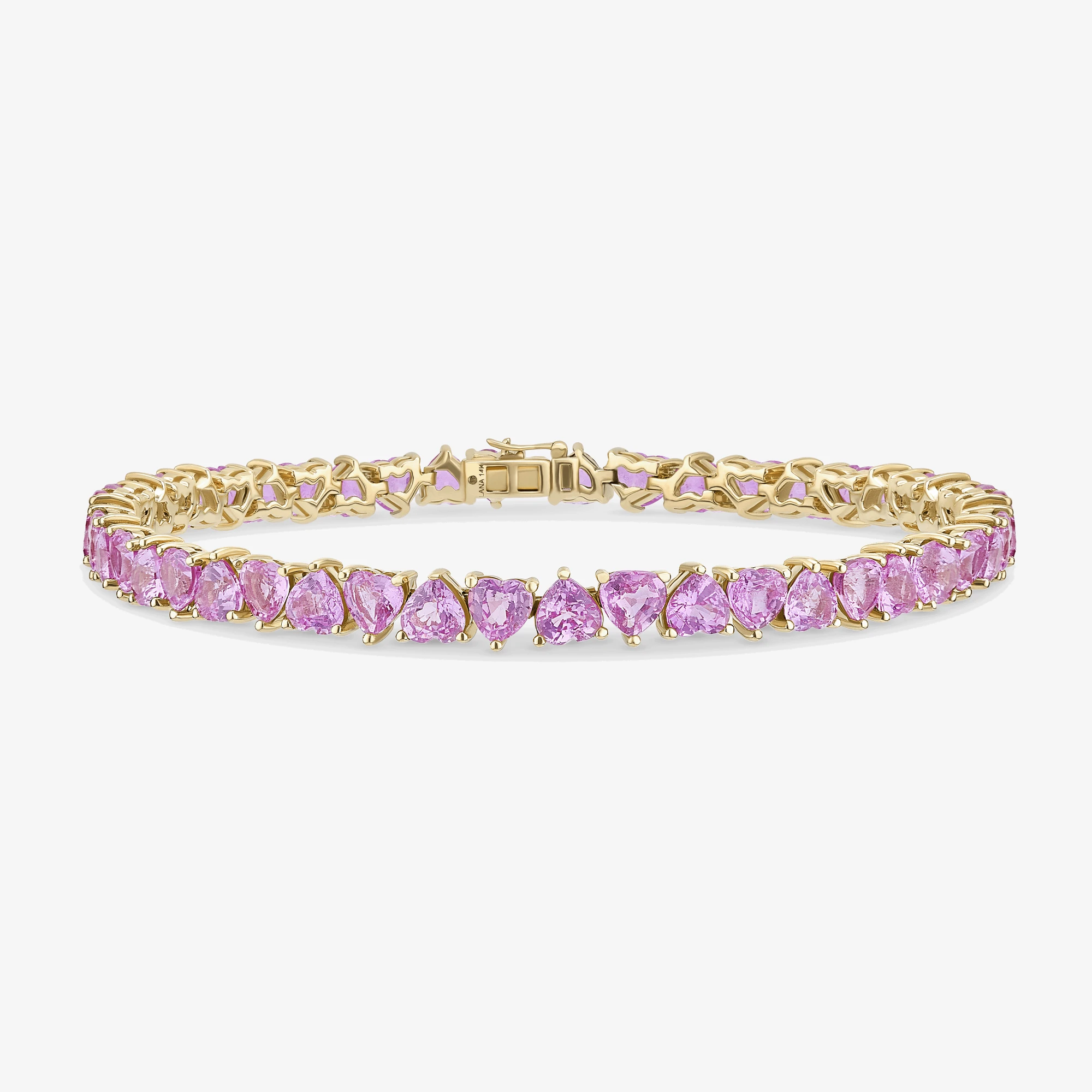 HEART PINK SAPPHIRE TENNIS BRACELET