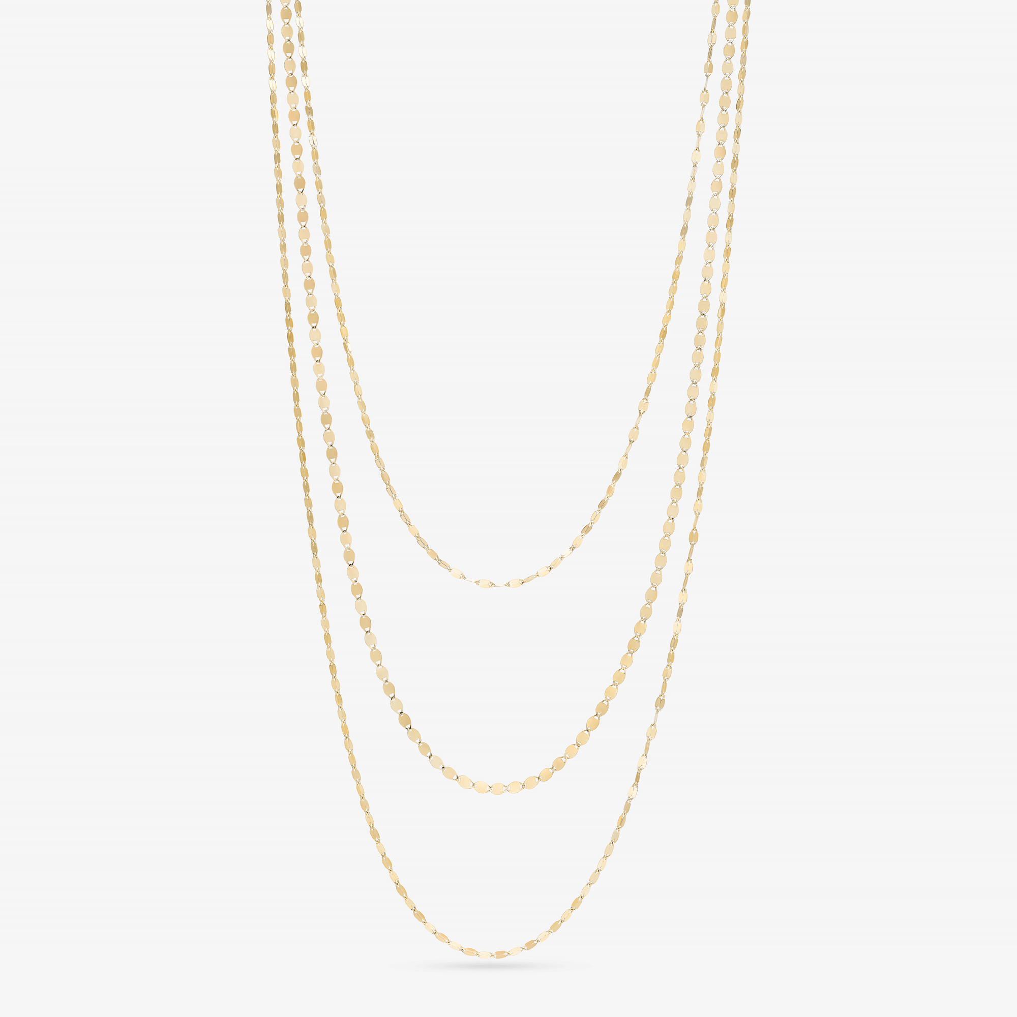 14K yellow gold triple strand blake & petite nude necklace