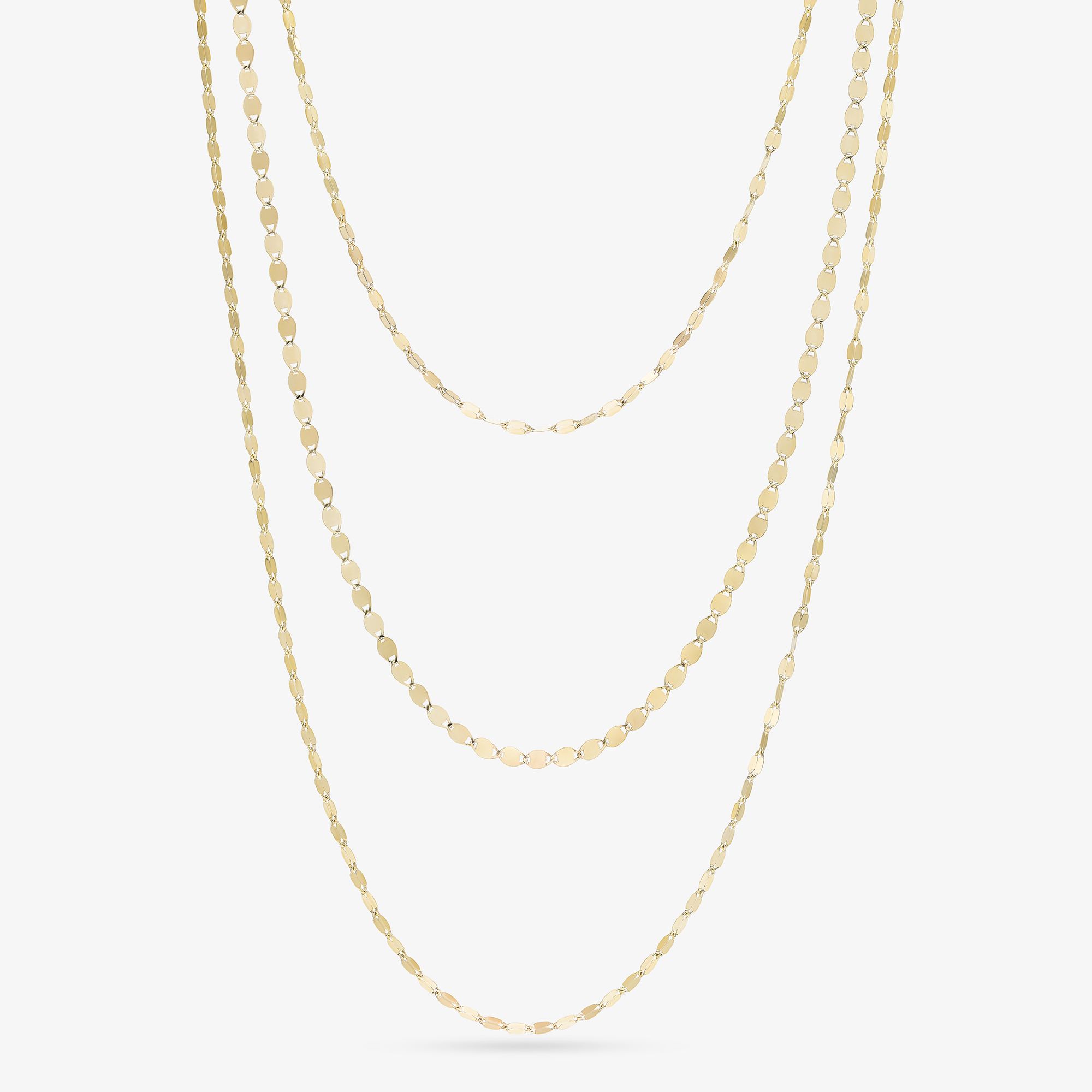 14K yellow gold triple strand blake & petite nude necklace