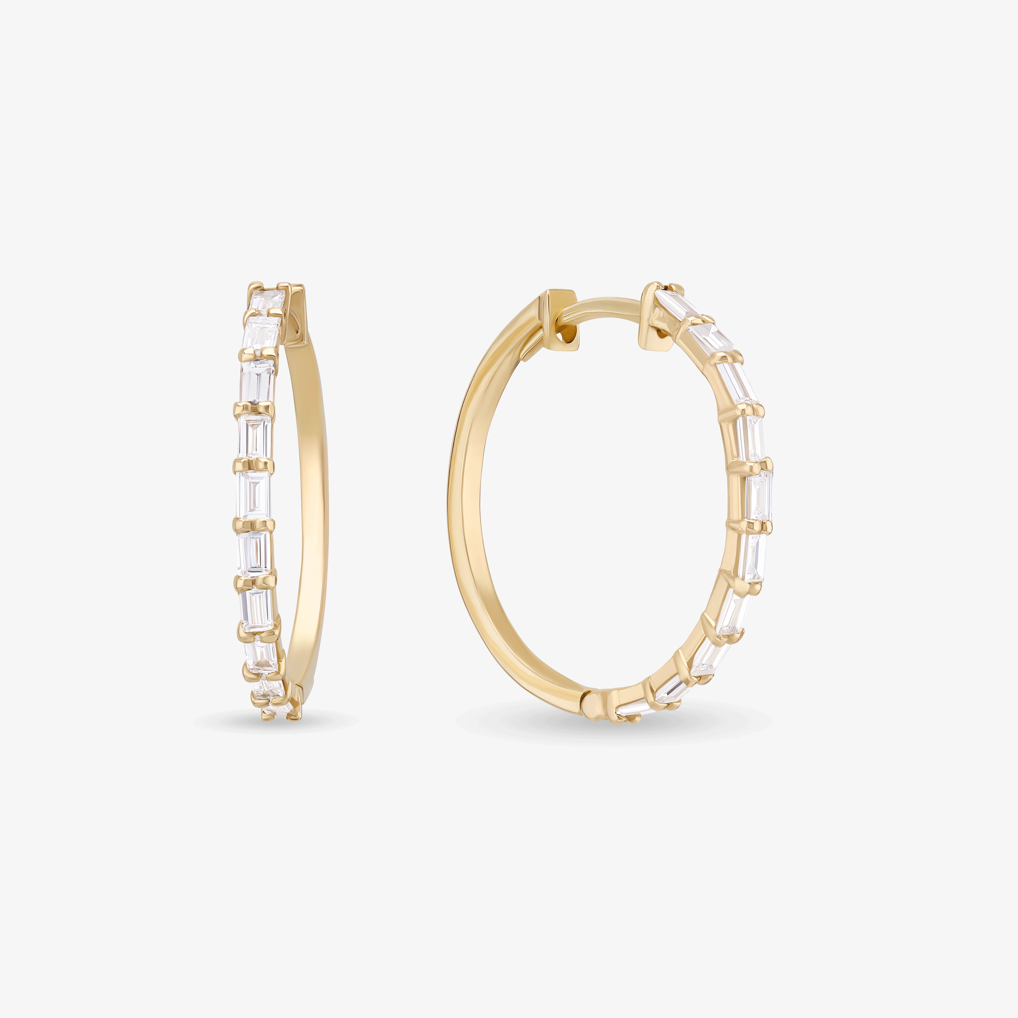 BAGUETTE CUT DIAMOND MINI HOOPS