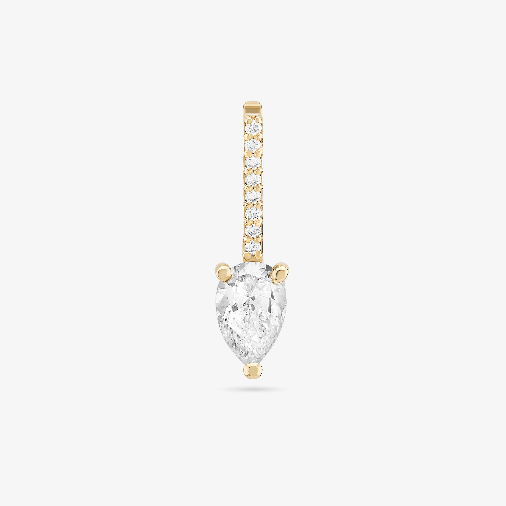 14K yellow gold pear diamond removeable pendant