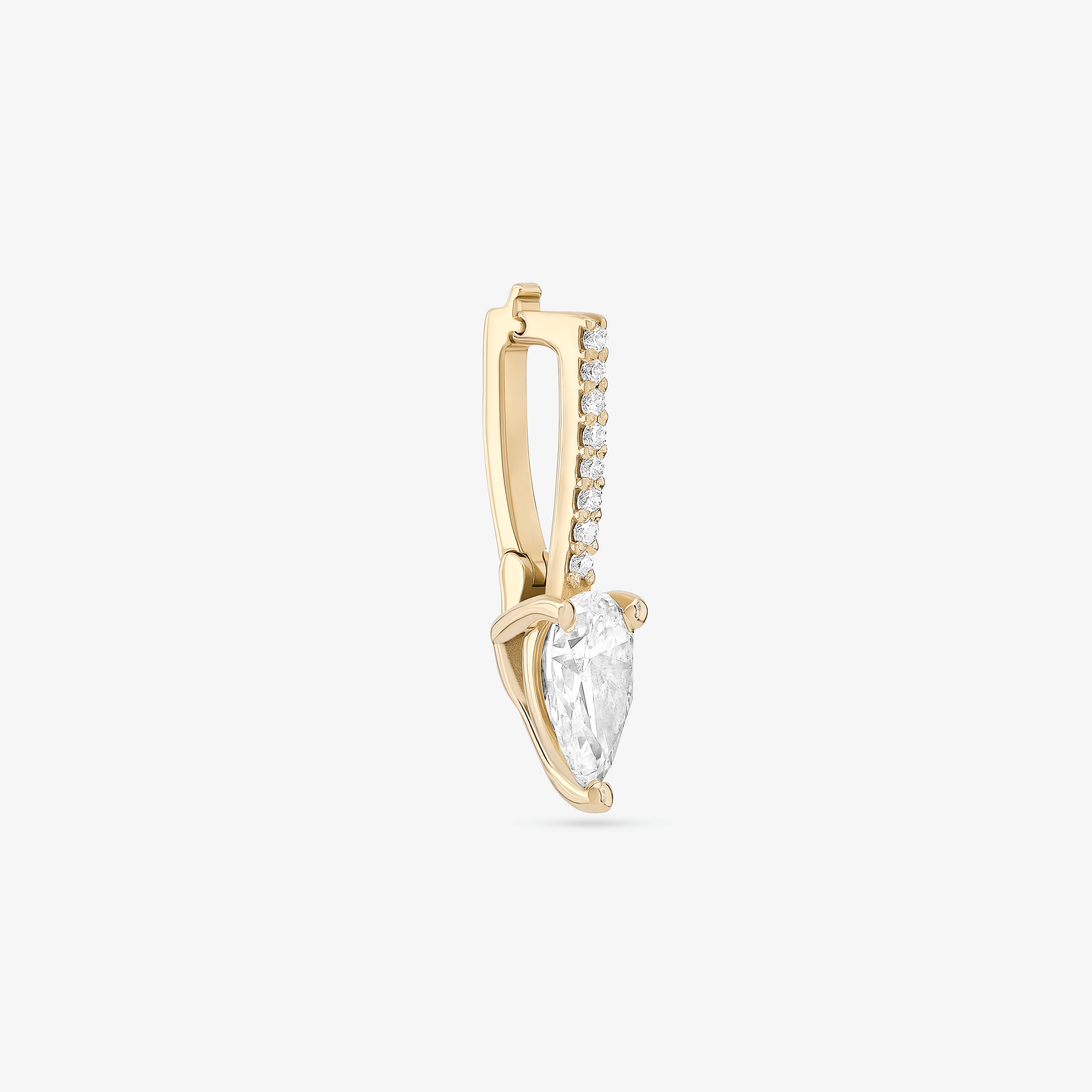 14K yellow gold pear diamond removeable pendant