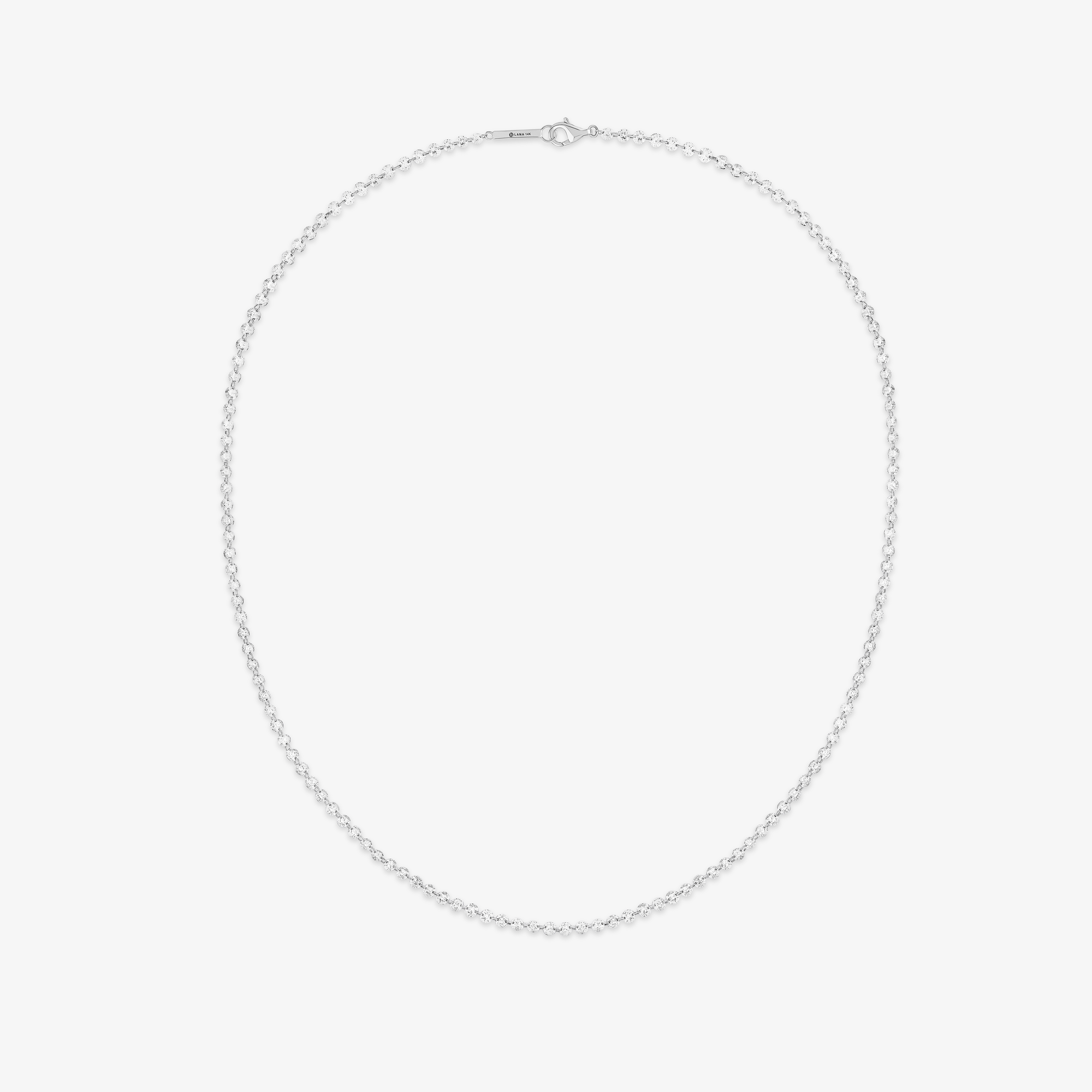 14K white gold floating diamond necklace