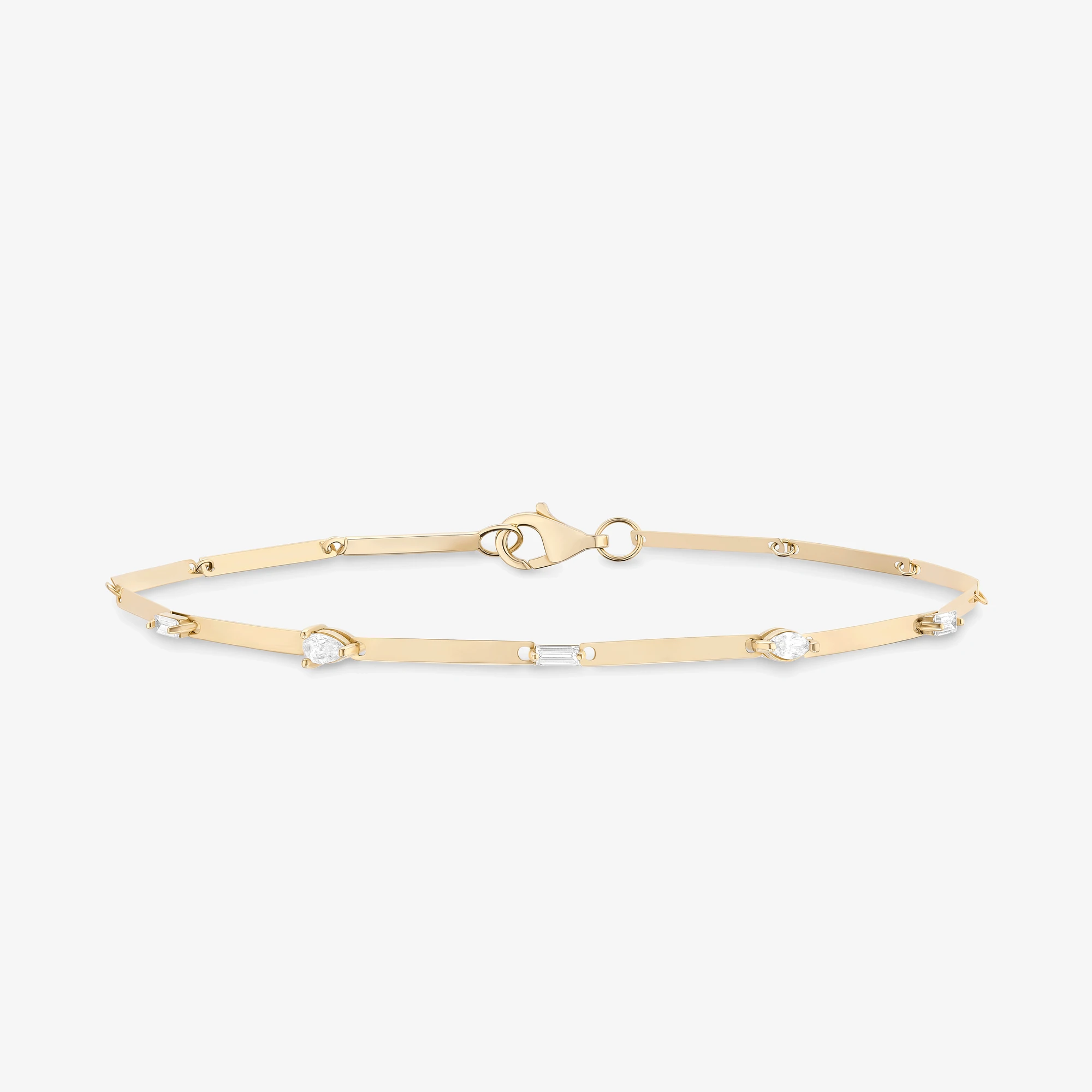 FANCY CUT DIAMOND STATION BRACELET