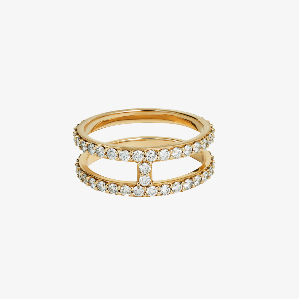 DIAMOND DOUBLE BAND RING
