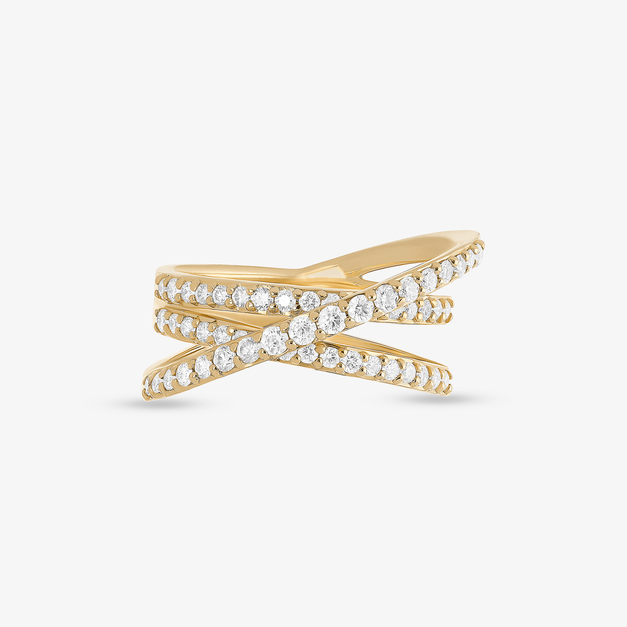 GRADUATED DIAMOND CRISS CROSS PINKY RING