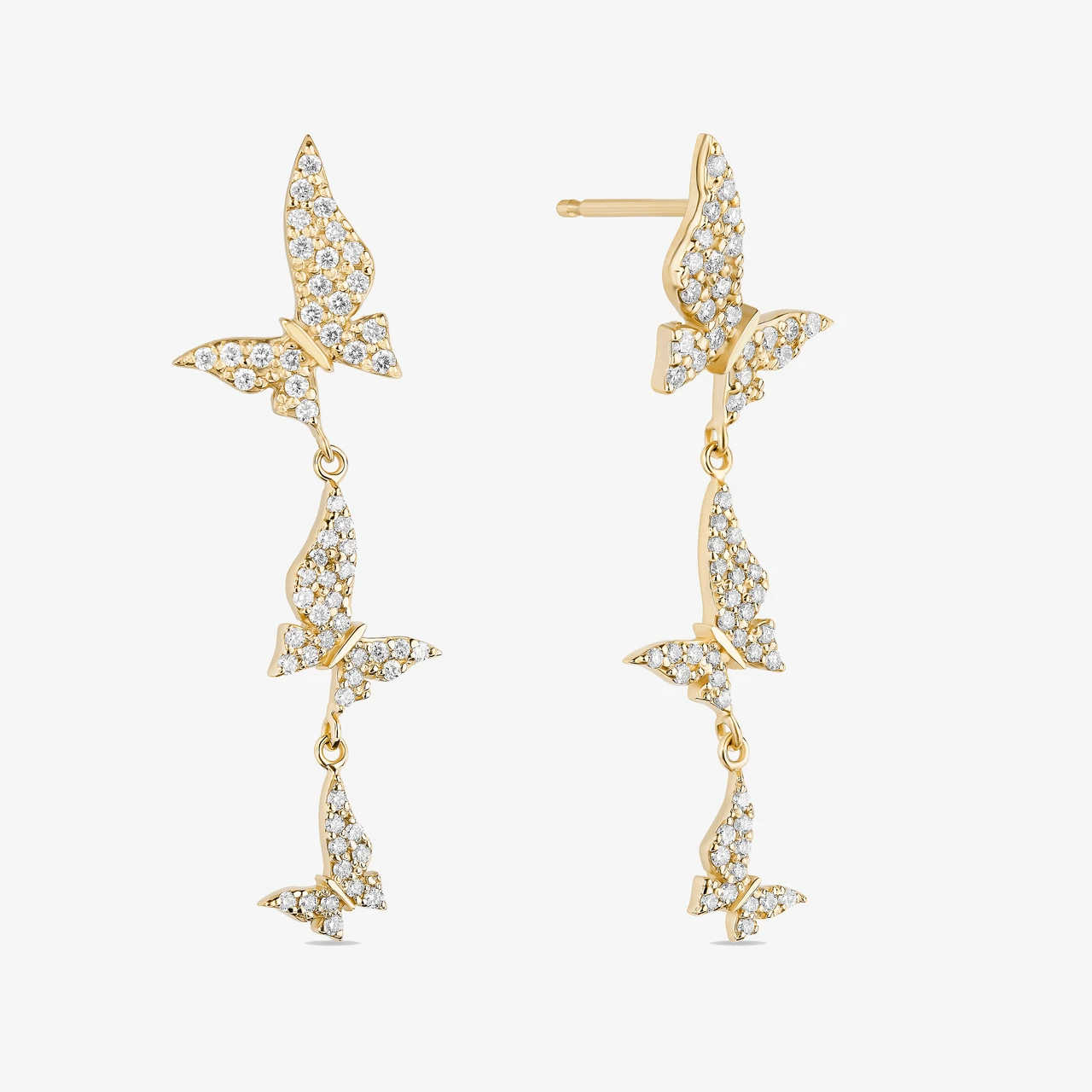 DIAMOND BUTTERFLY LINEAR EARRINGS