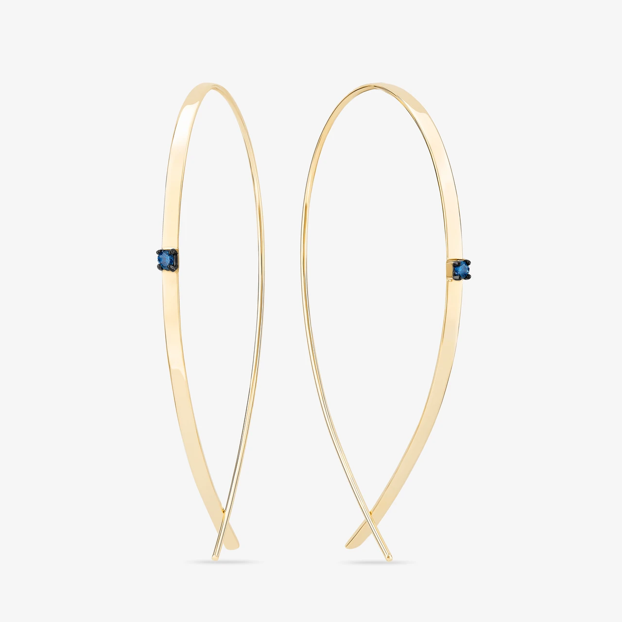 BLUE DIAMOND SMALL FLAT UPSIDE DOWN HOOPS™