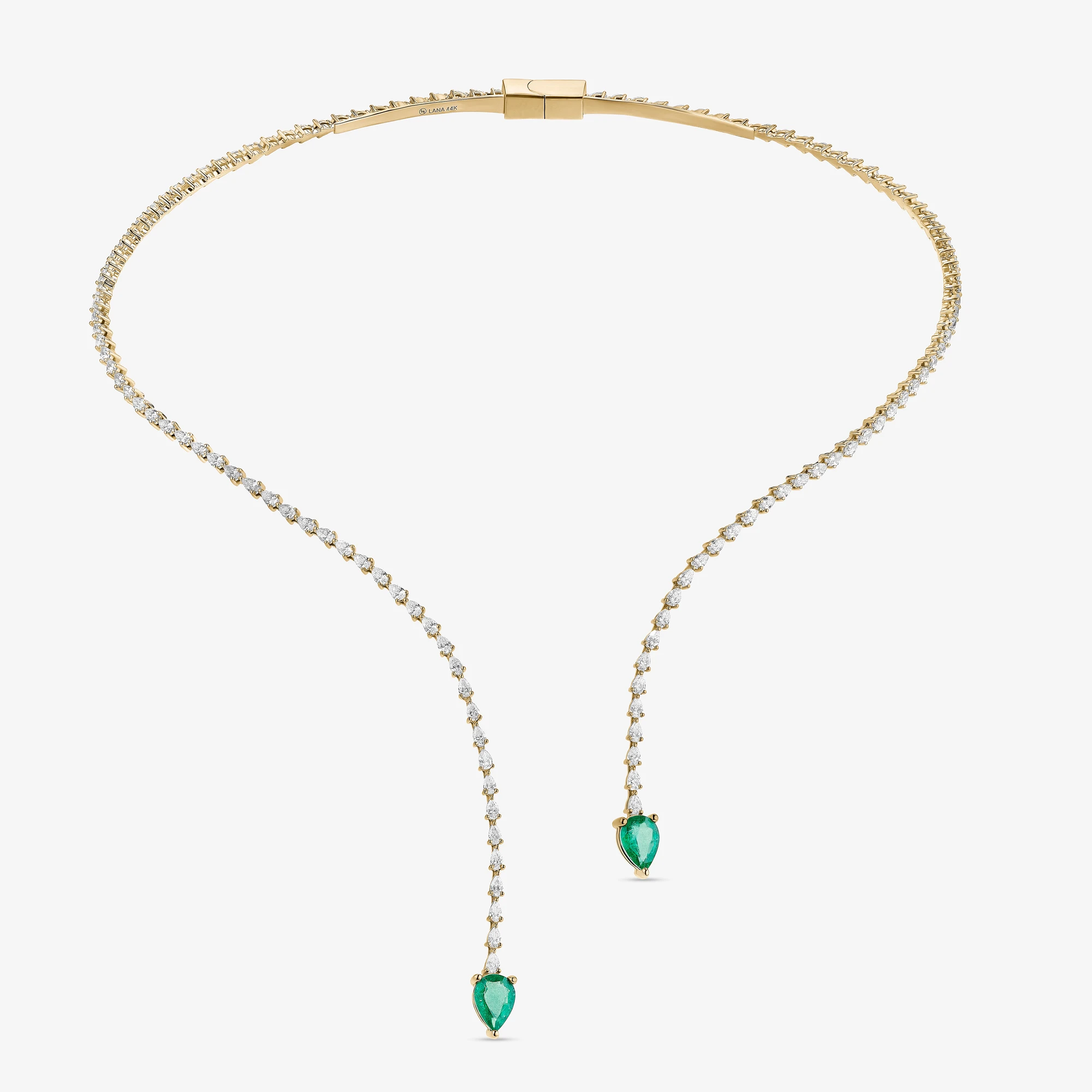 DIAMOND & EMERALD PEAR DROP CHOKER