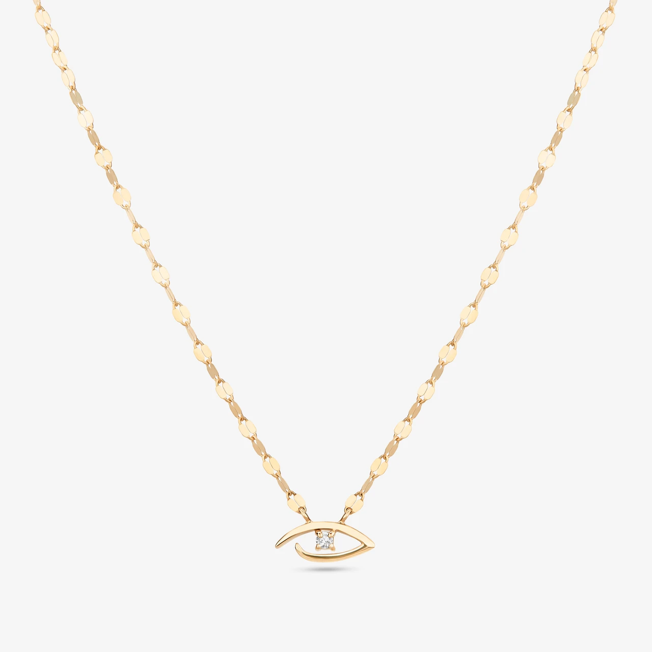 DIAMOND MINI EVIL EYE PENDANT NECKLACE
