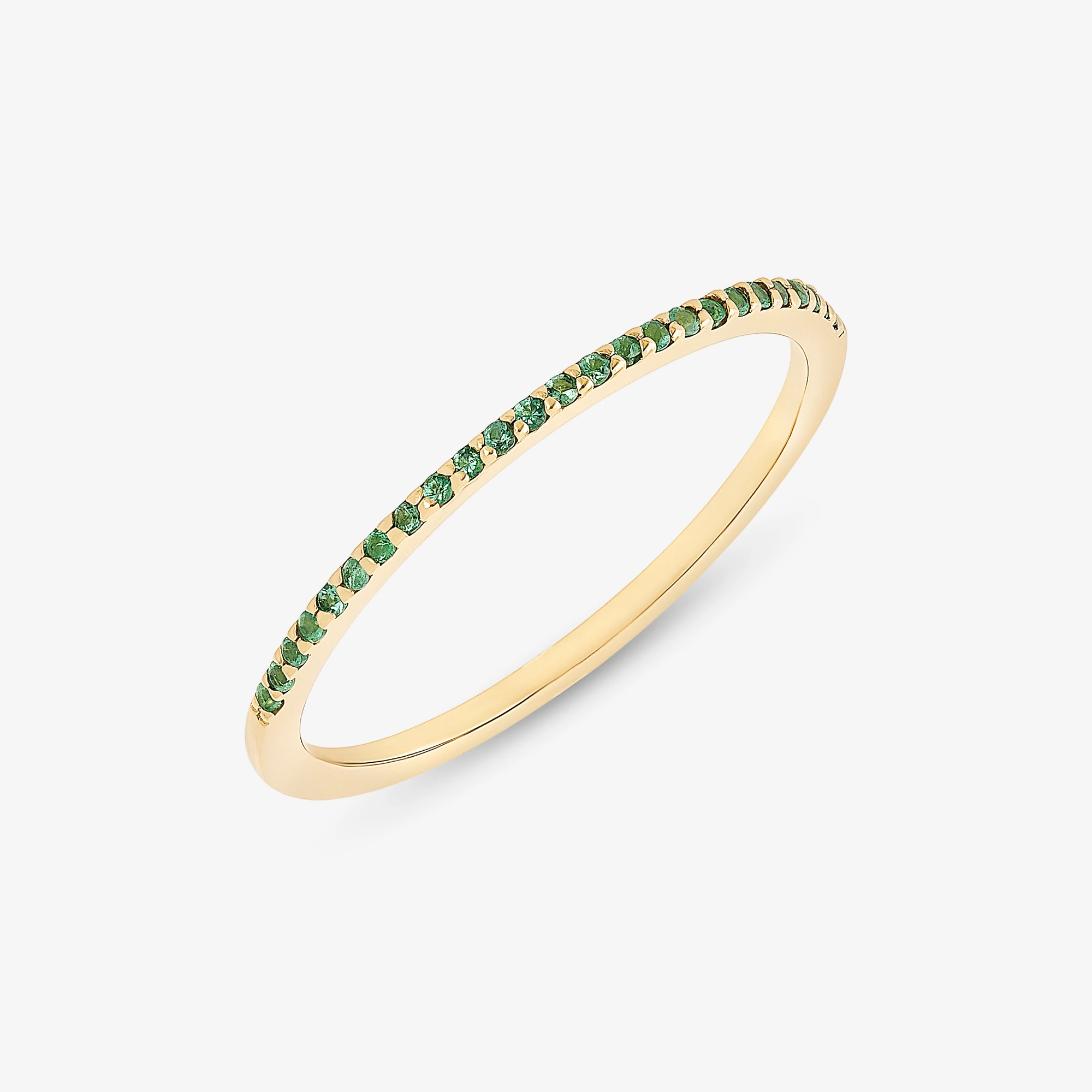 EMERALD THIN PINKY RING