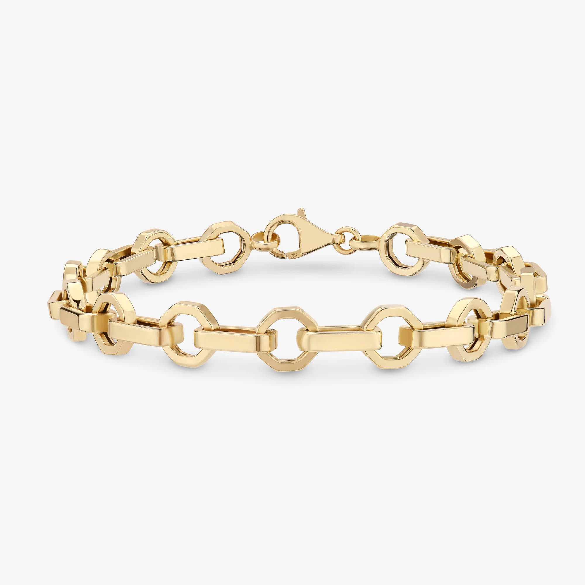 HOLLOW HEXAGON LINK BRACELET