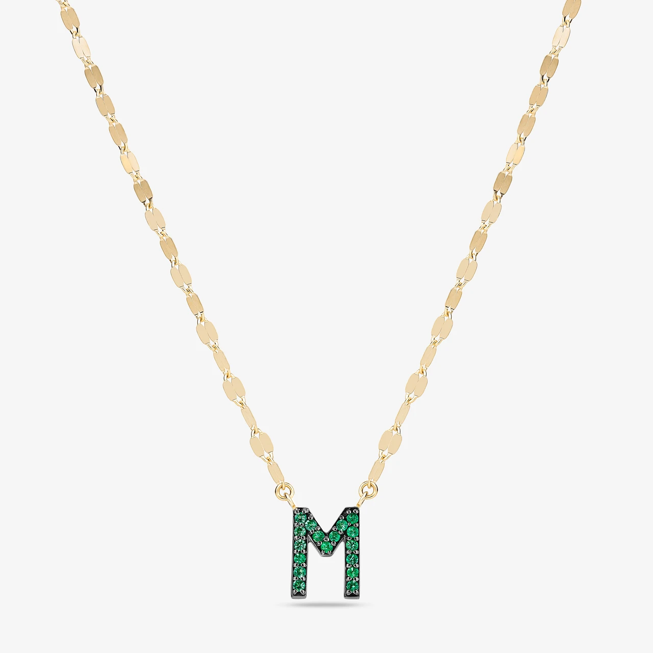 EMERALD INITAL PENDANT NECKLACE