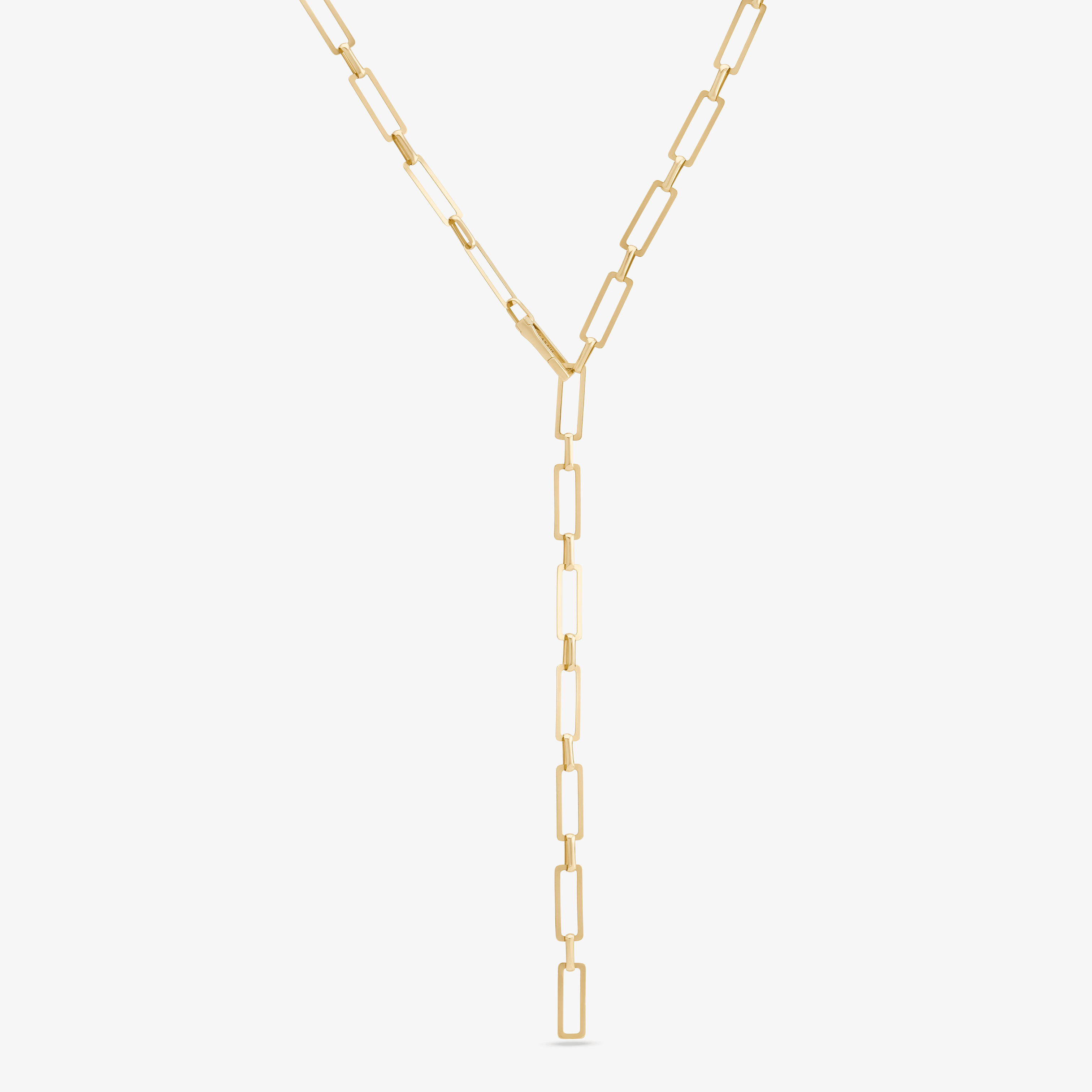 PAPERCLIP CHAIN LARIAT NECKLACE