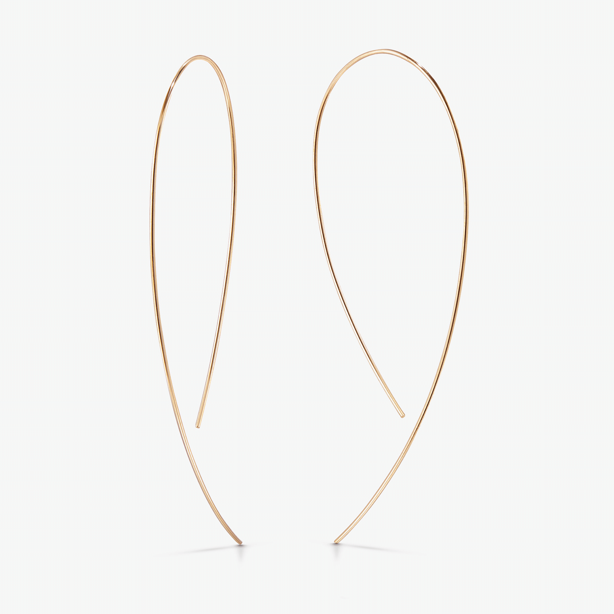 14K yellow gold hooked on hoops