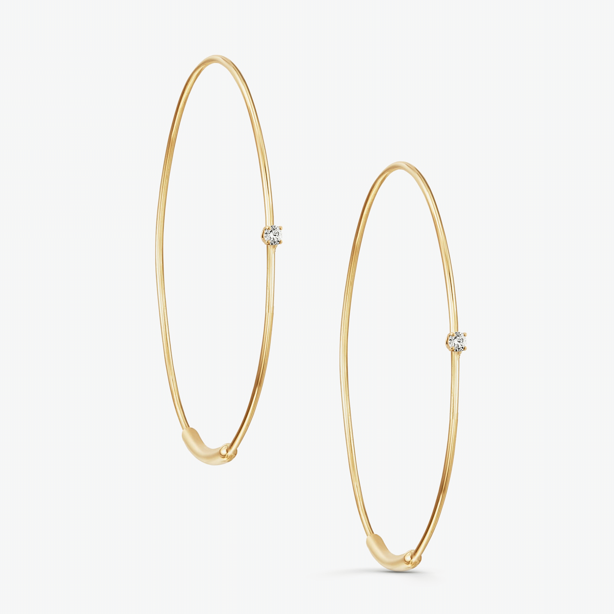 14K yellow gold magic hoops small with diamonds