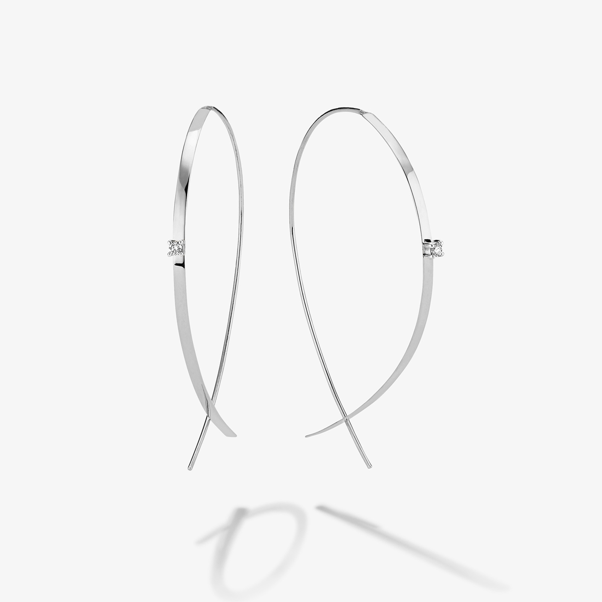 UPSIDE DOWN HOOPS™ SMALL FLAT WITH DIAMONDS - LANA