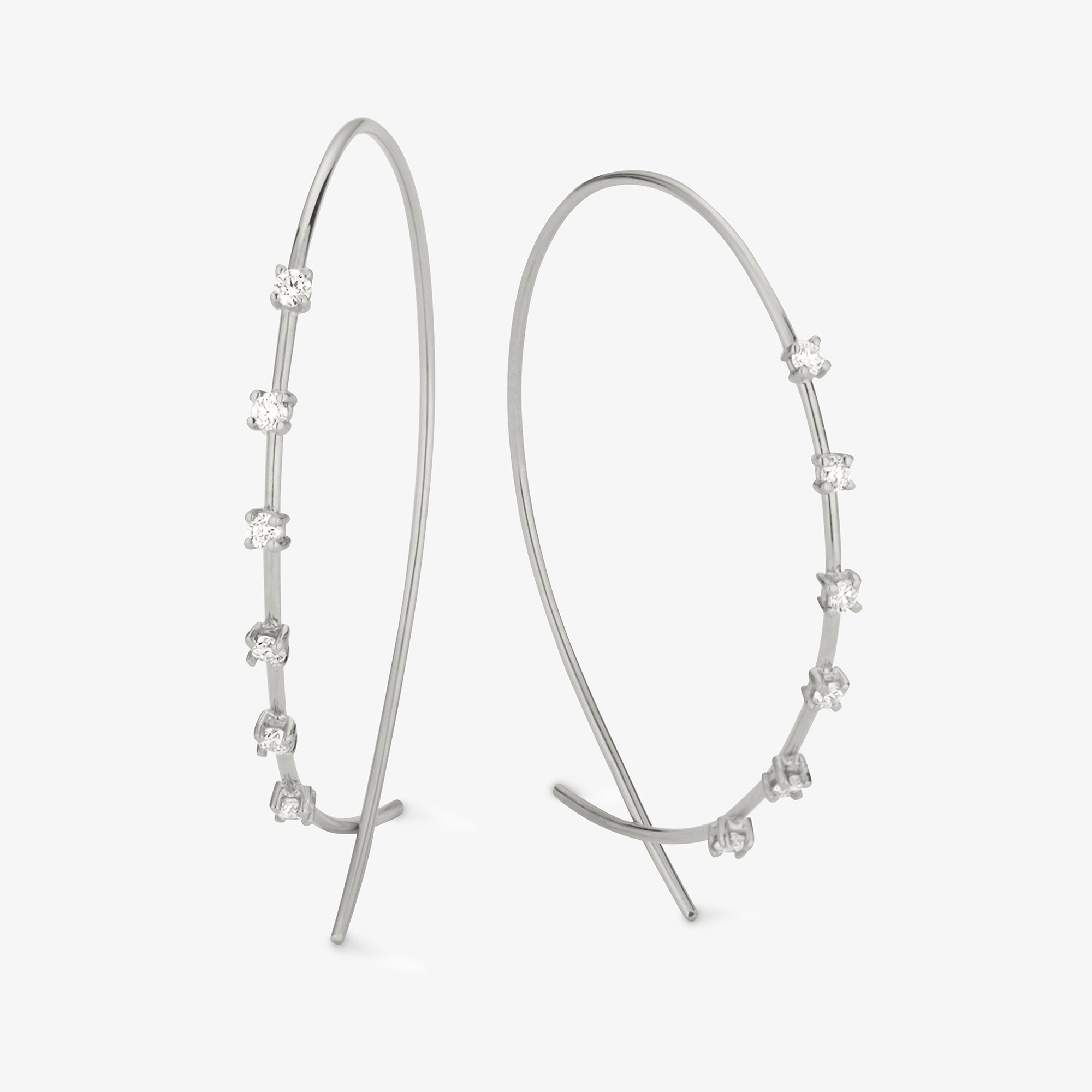 UPSIDE DOWN HOOPS™ SMALL SOLO WIRE DIAMOND - LANA