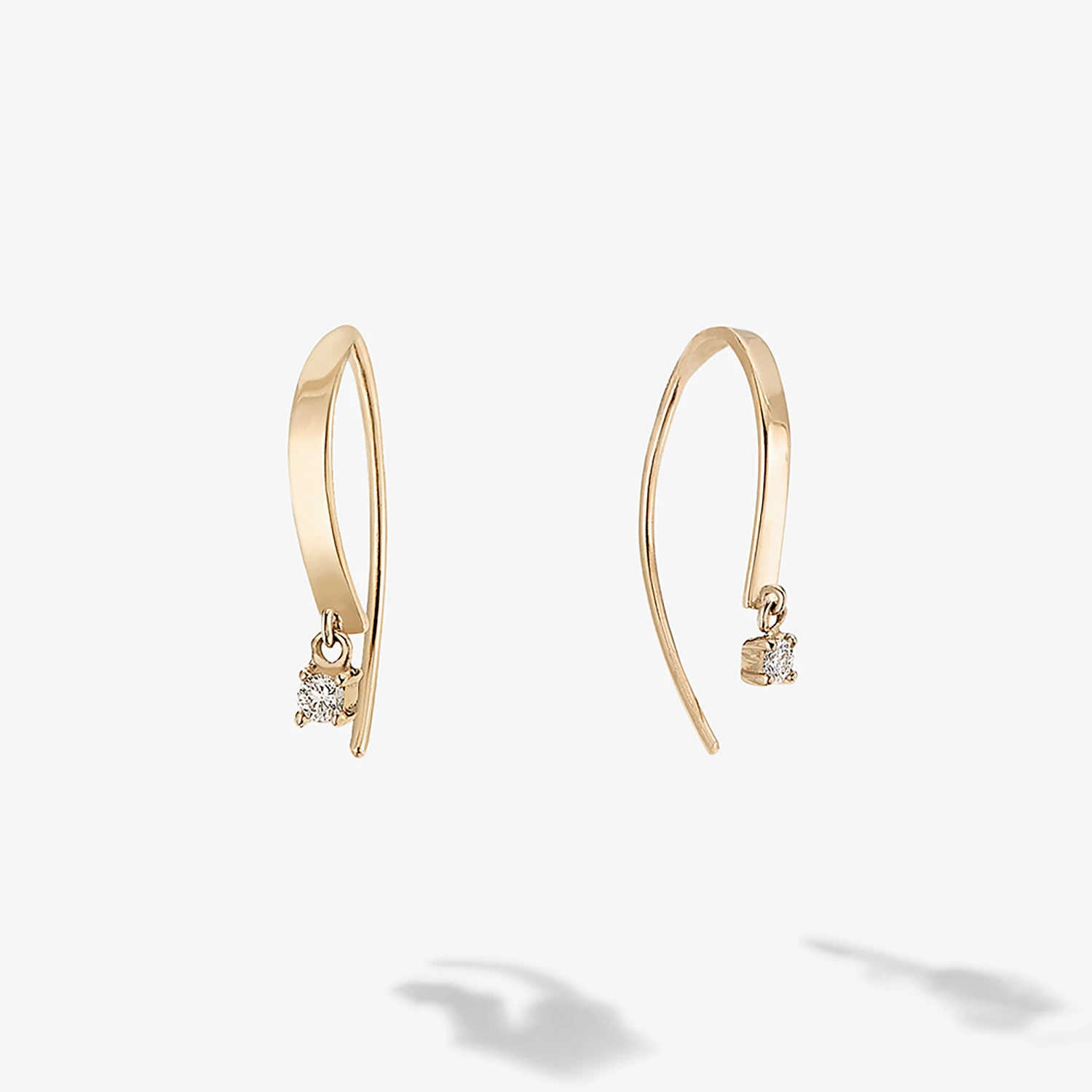 DANGLE DIAMOND FLAT HOOKED ON HOOPS