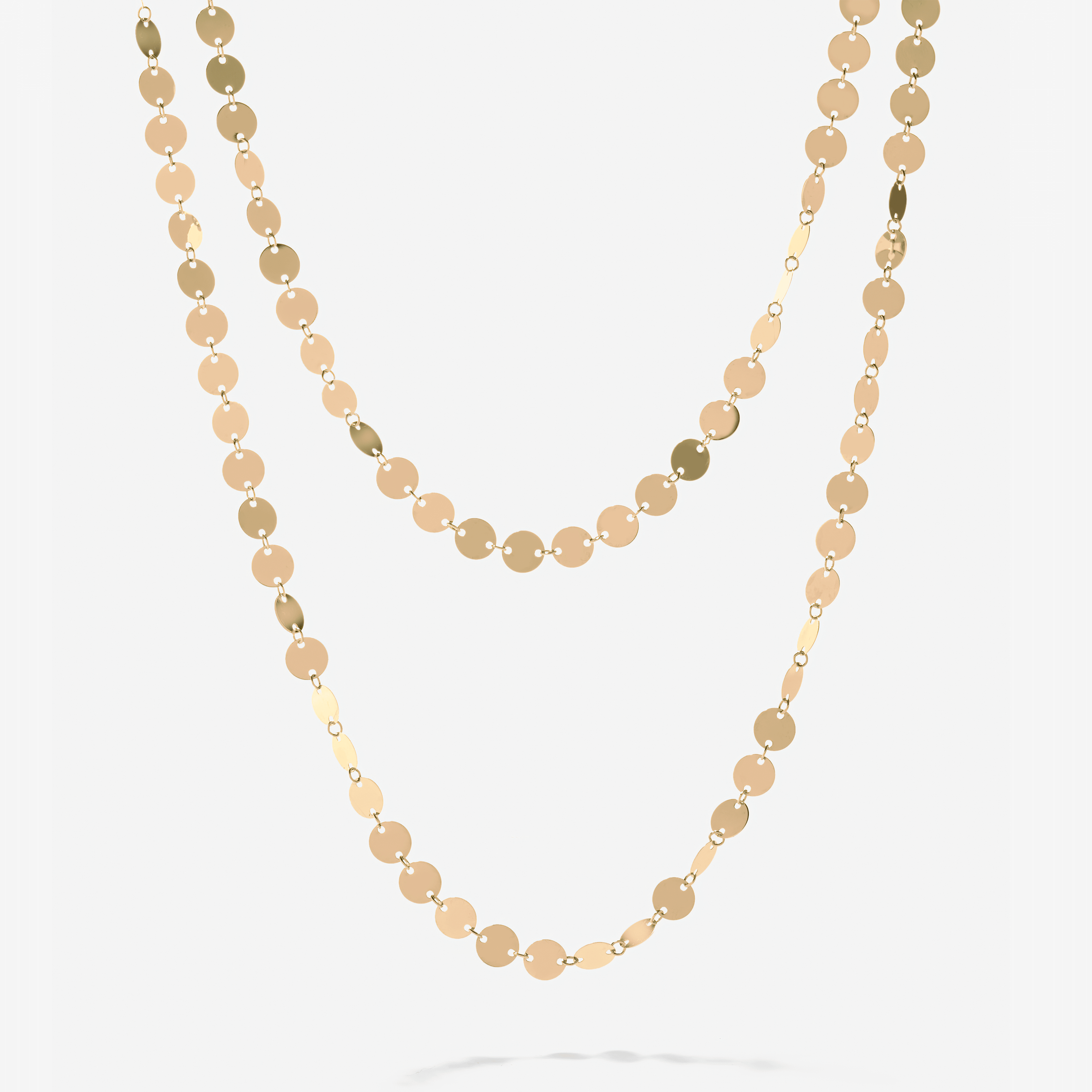 LASER DISC CHAIN DUO NECKLACE