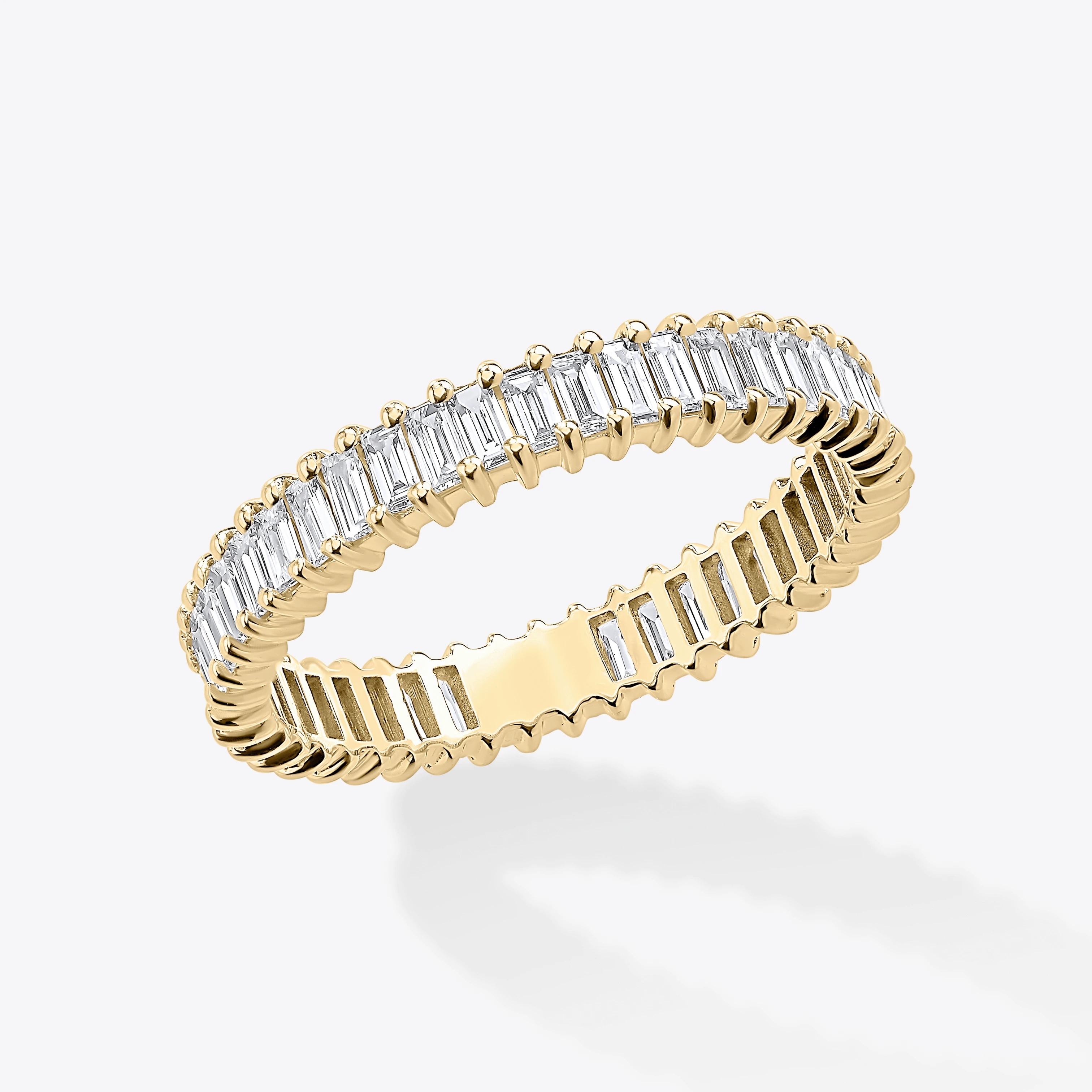14K yellow gold baguette diamond eternity ring
