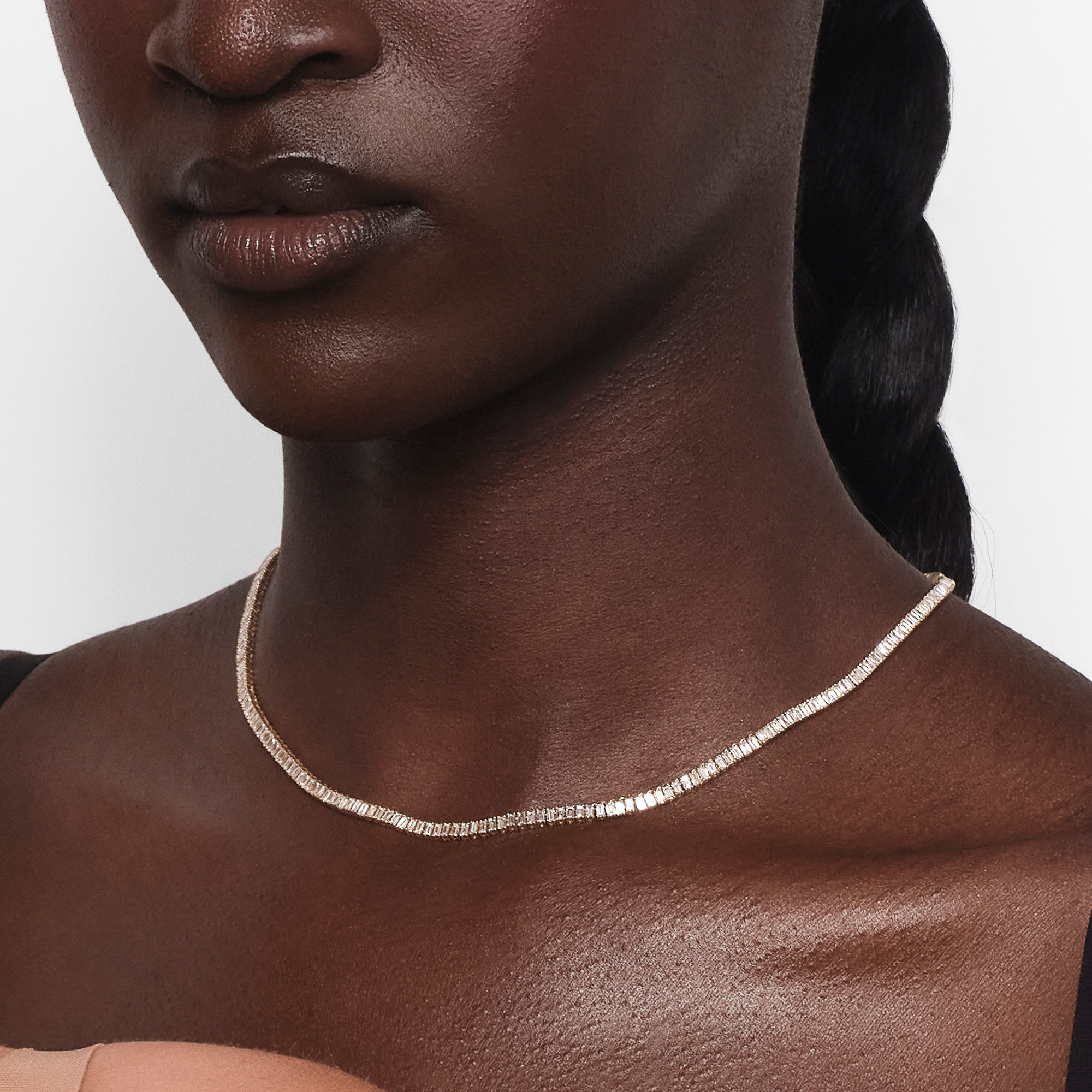 Baguette Diamond Tennis Necklace