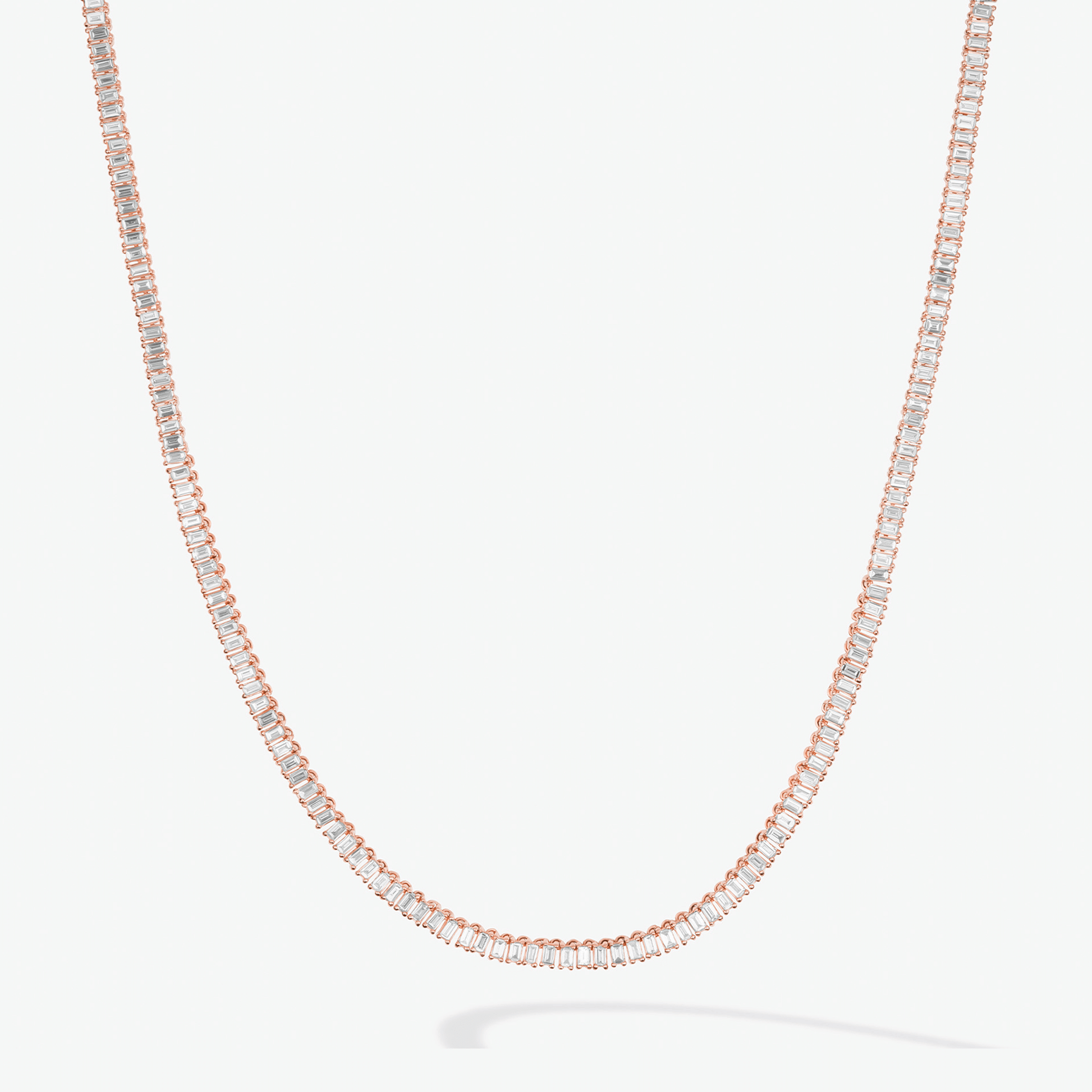 Baguette Diamond Tennis Necklace