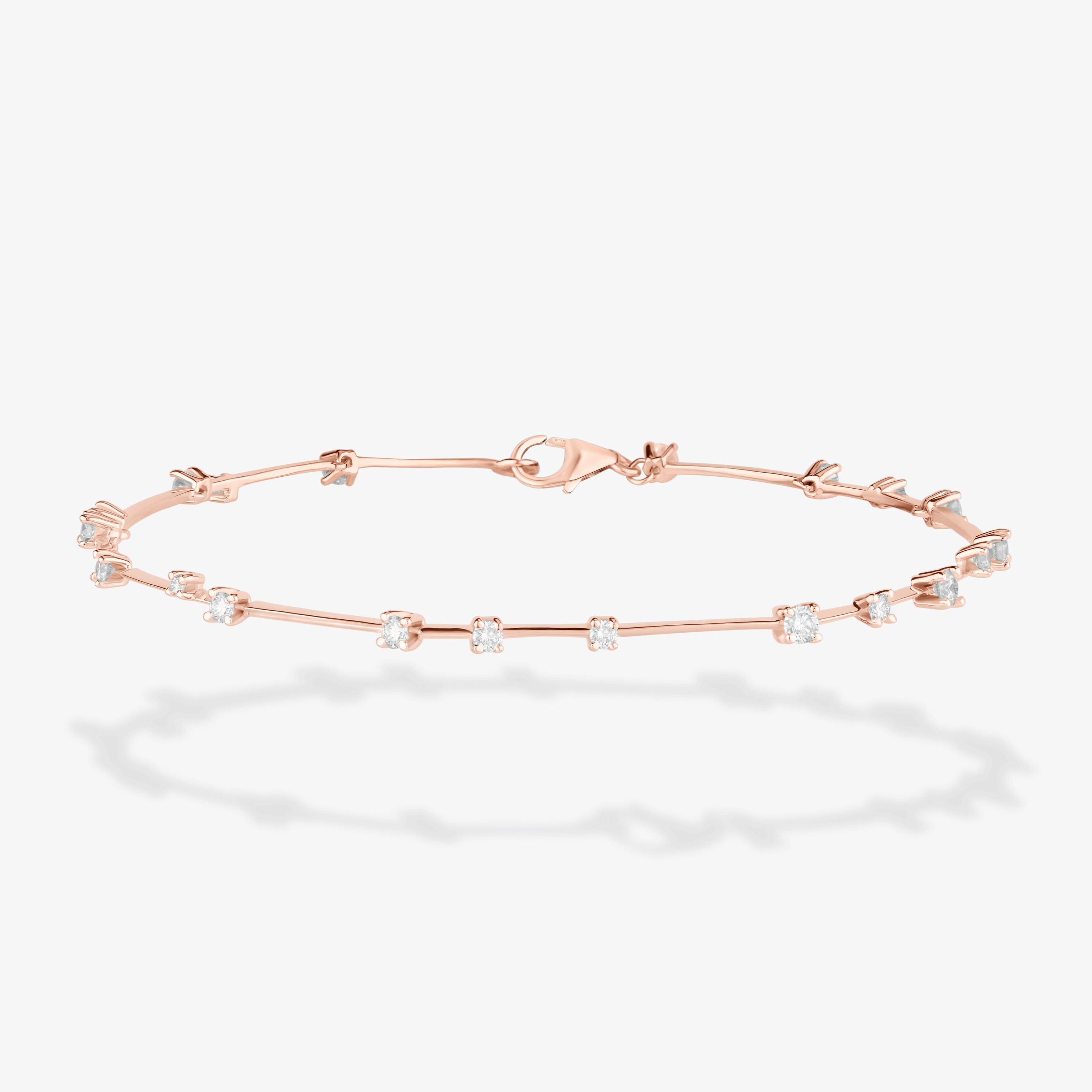 14K Gold and Natural Diamond Movable Bar Bracelet | LANA