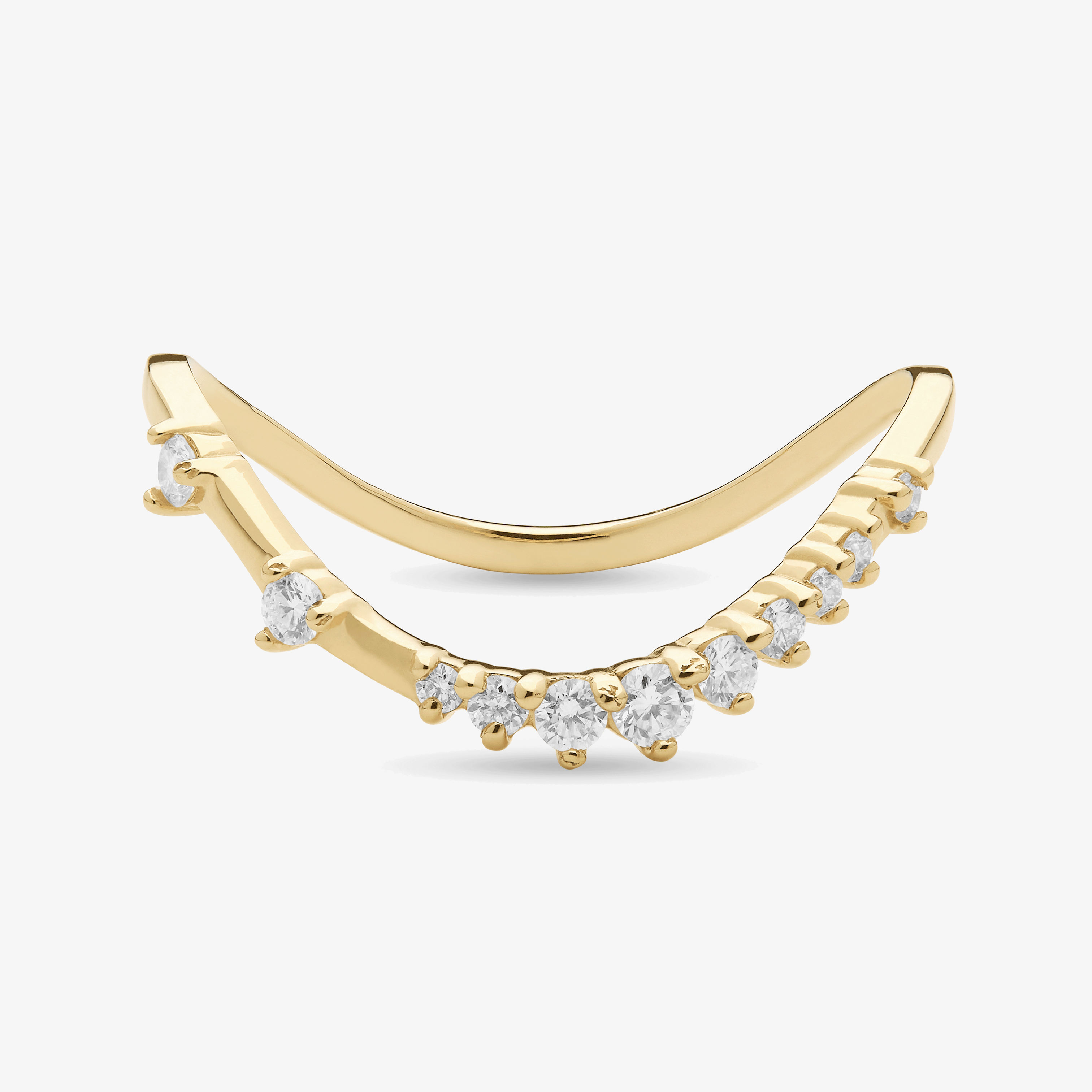 MULTI DIAMOND CURVED RING