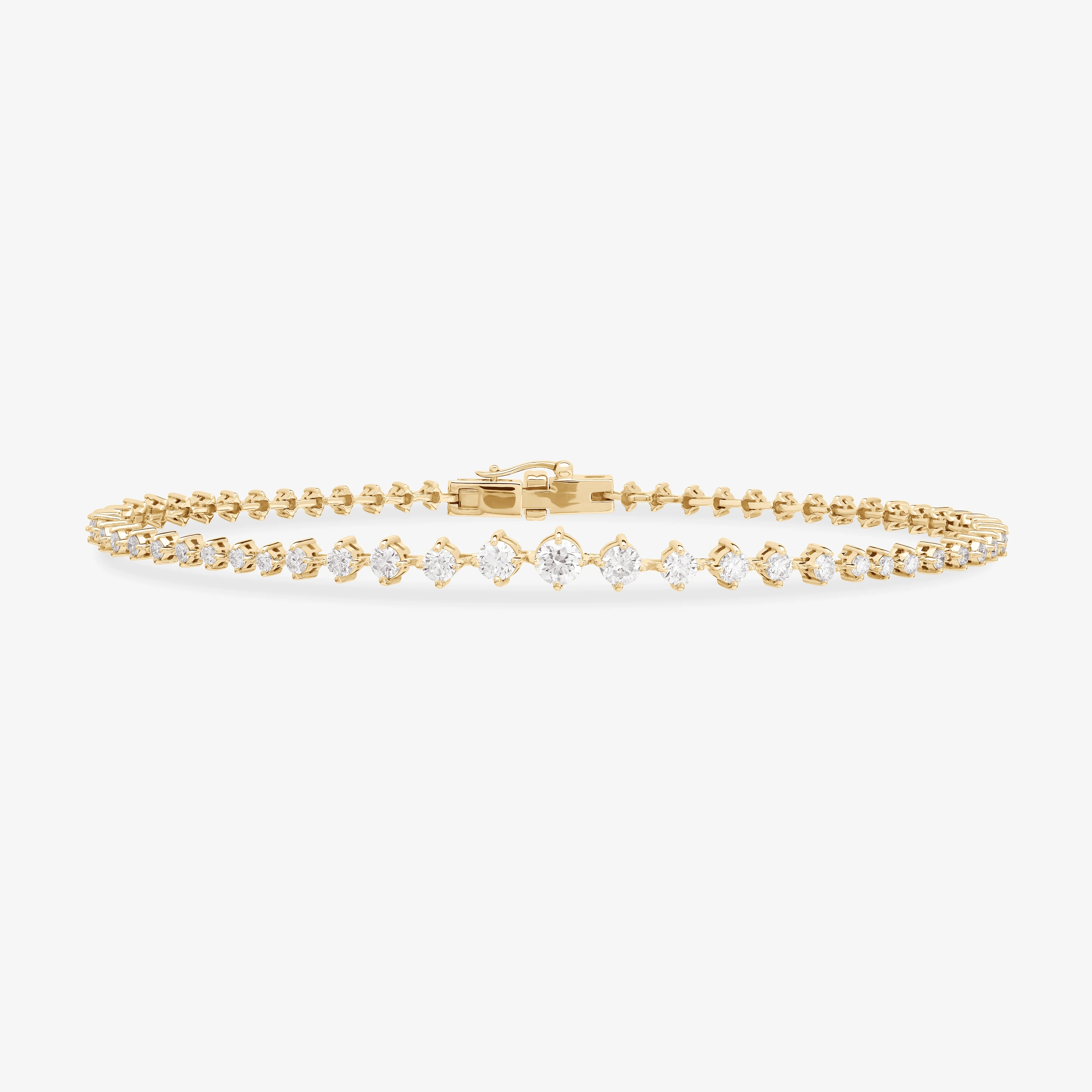 14K yellow gold graduating diamond tennis bracelet