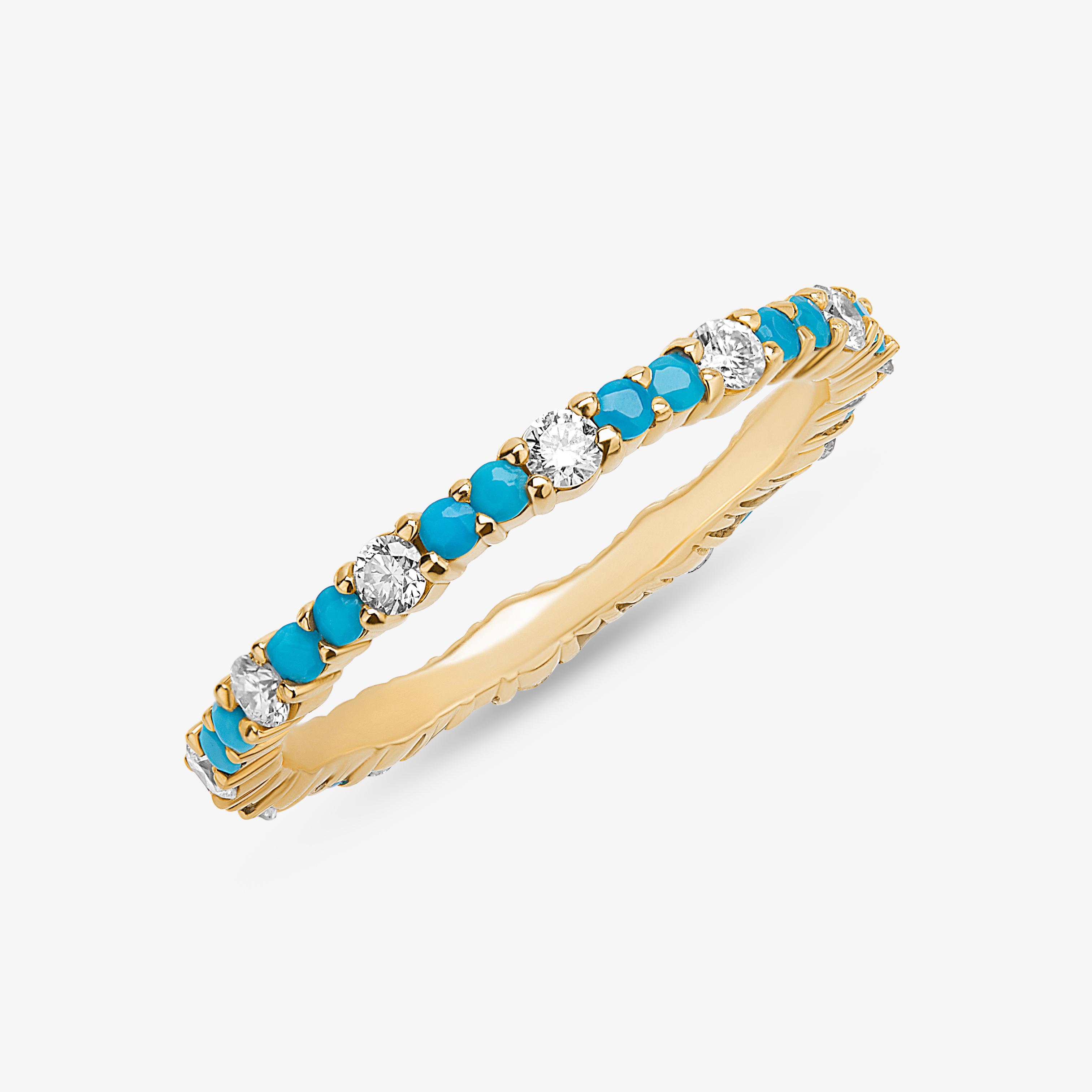 TURQUOISE & DIAMOND BAND RING