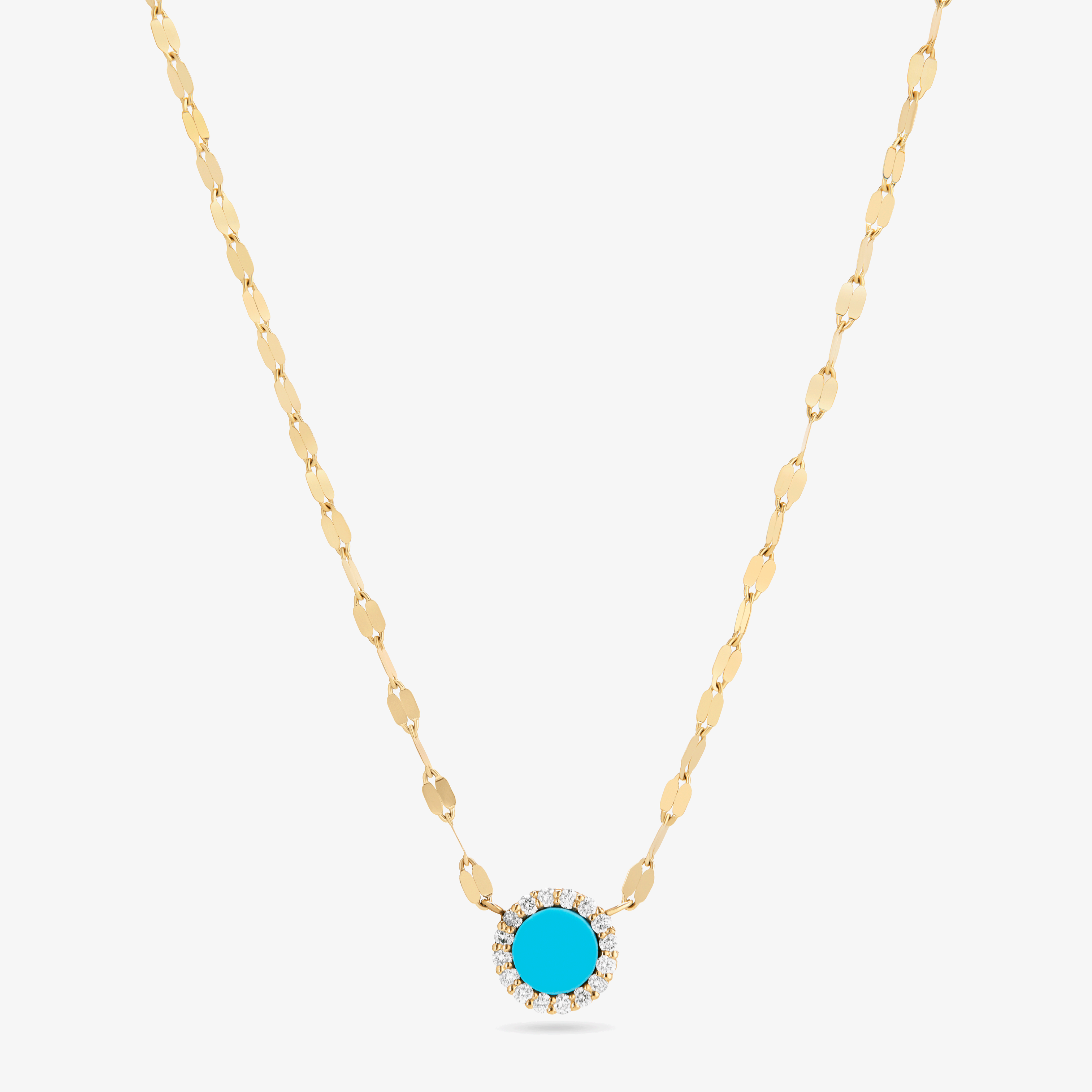 TURQUOISE DISC PENDANT NECKLACE