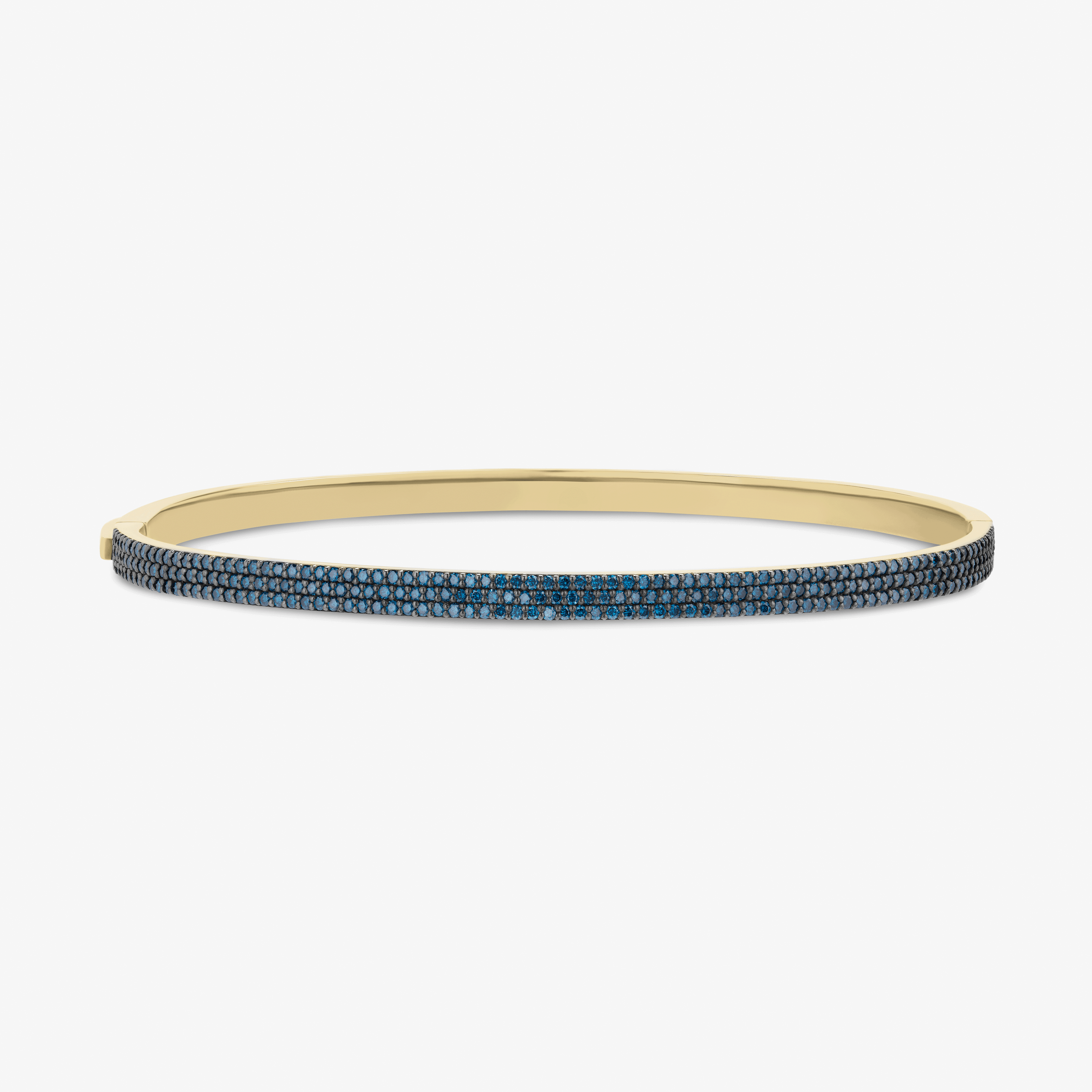 14K yellow gold denim blue diamond vanity bangle