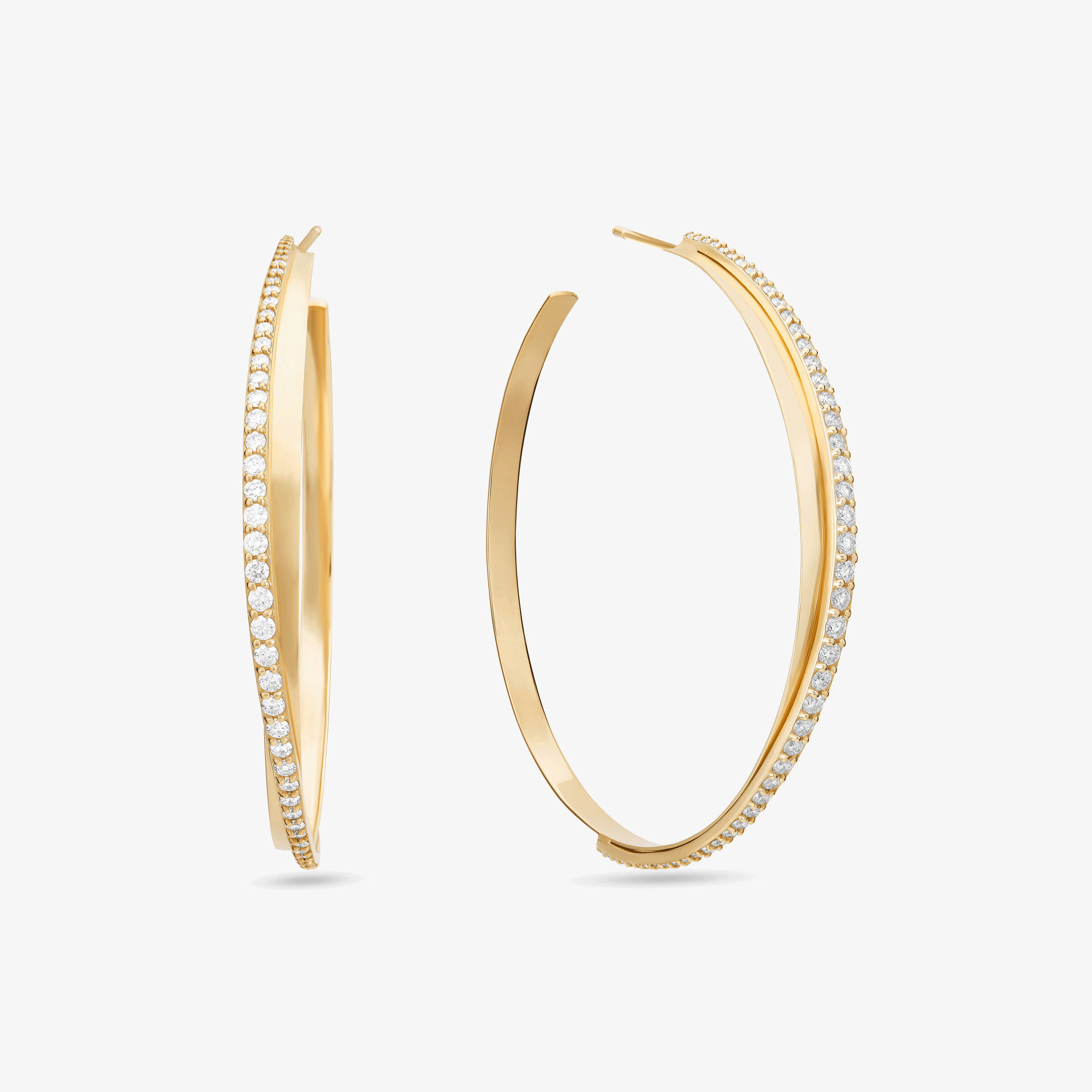 DIAMOND LARGE CROSSOVER HOOPS