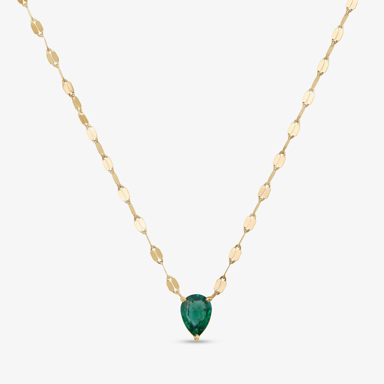 GREEN EMERALD PEAR PENDANT NECKLACE