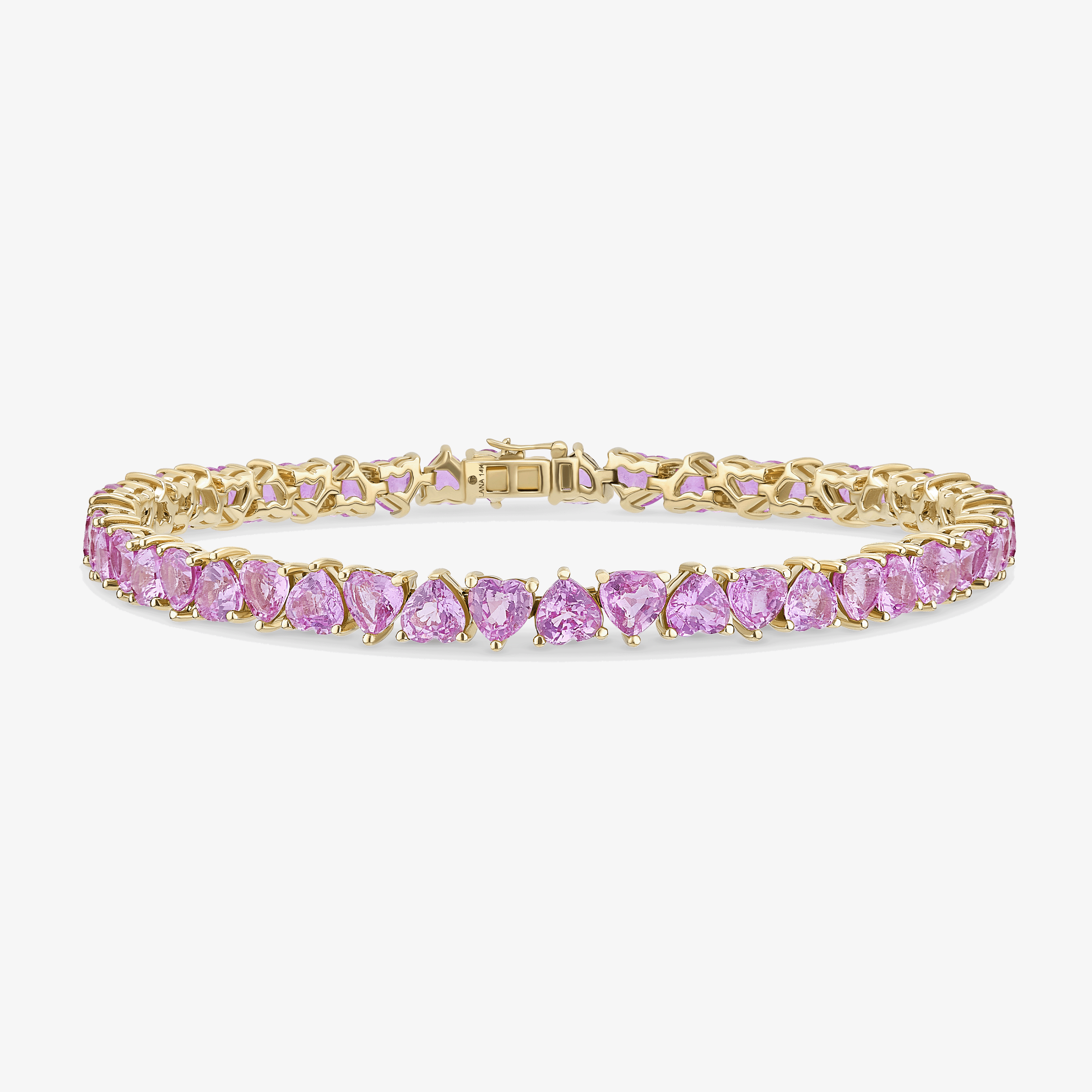 HEART PINK SAPPHIRE TENNIS BRACELET