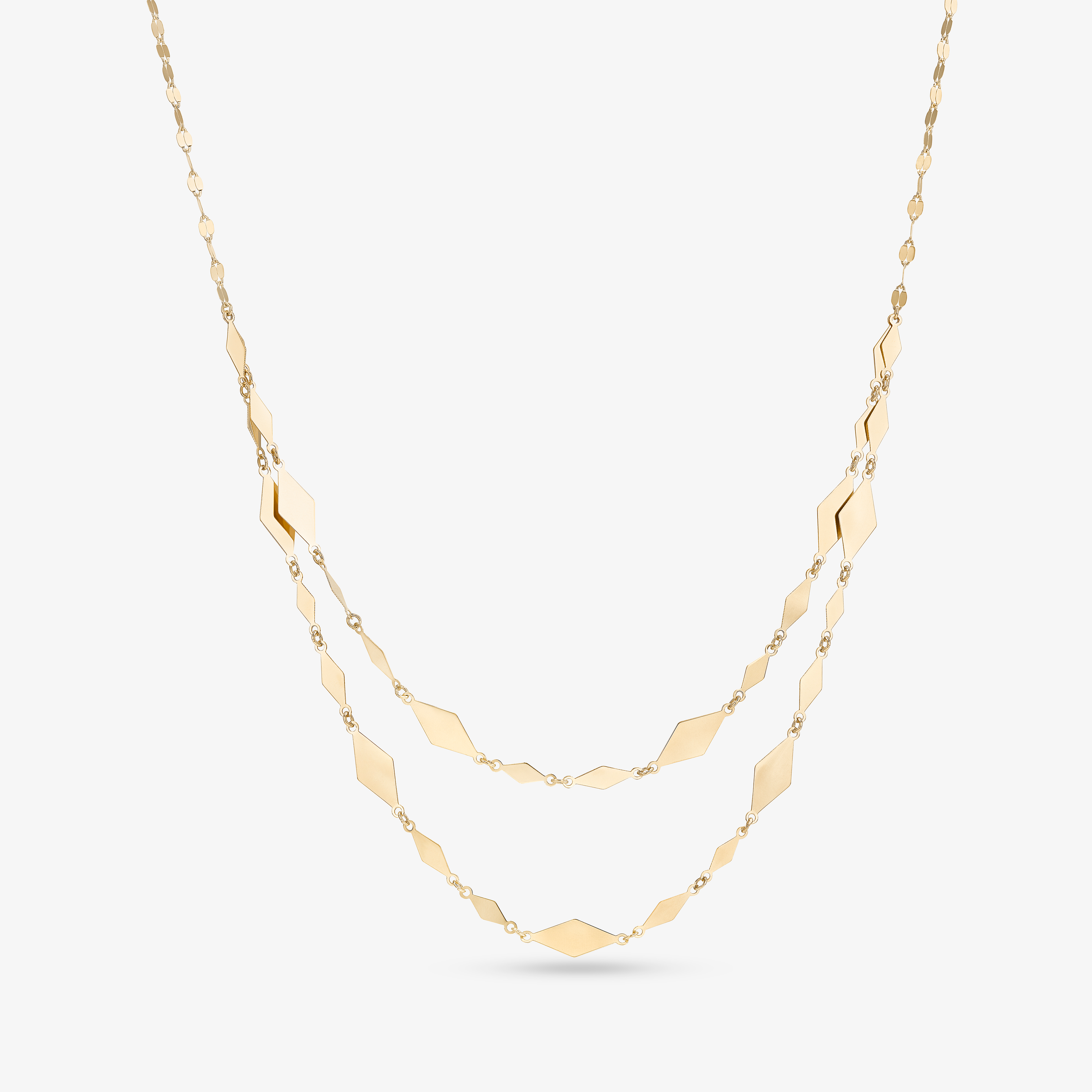 DOUBLE STRAND GEOMETRIC CHAIN NECKLACE