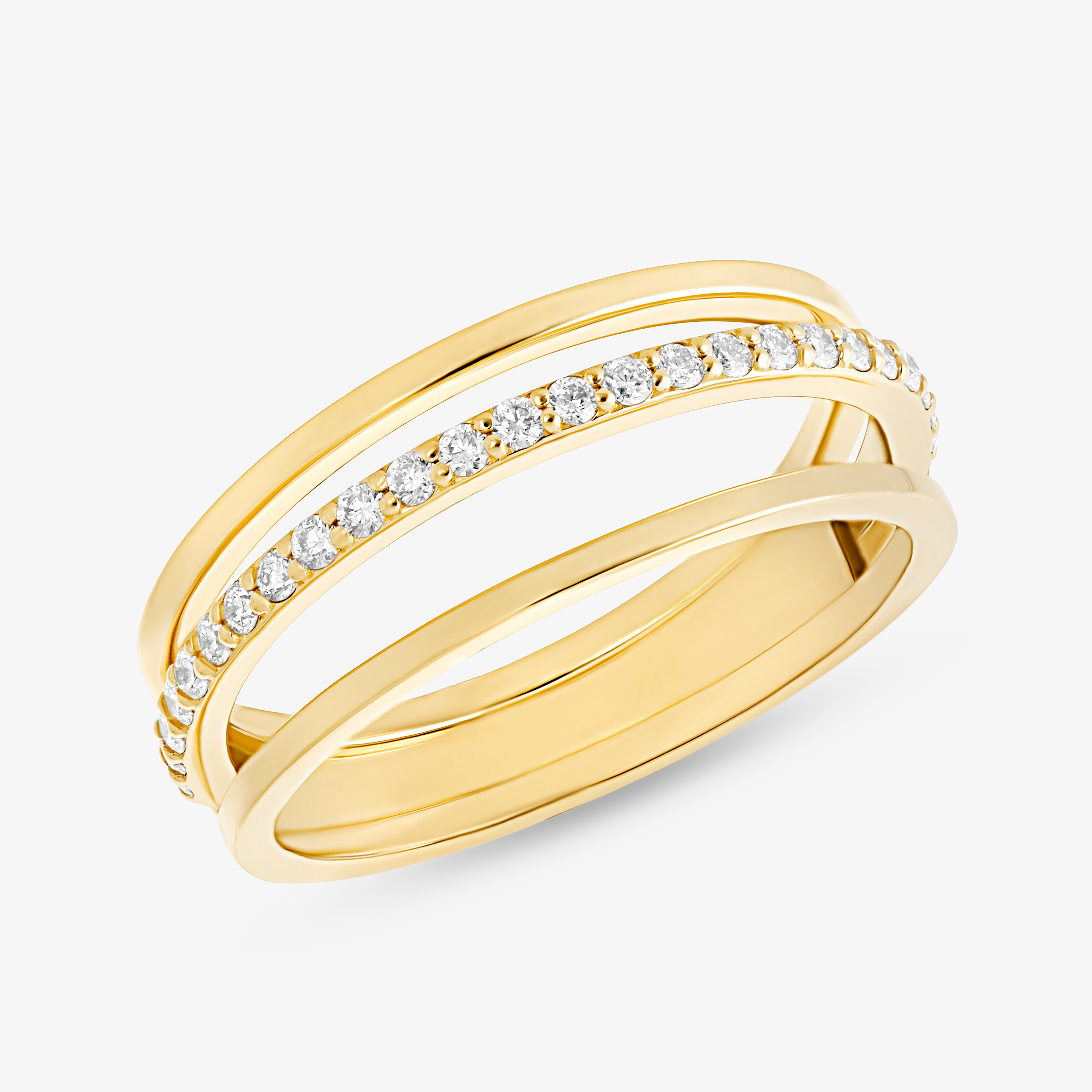 TRIPLE ROW DIAMOND RING
