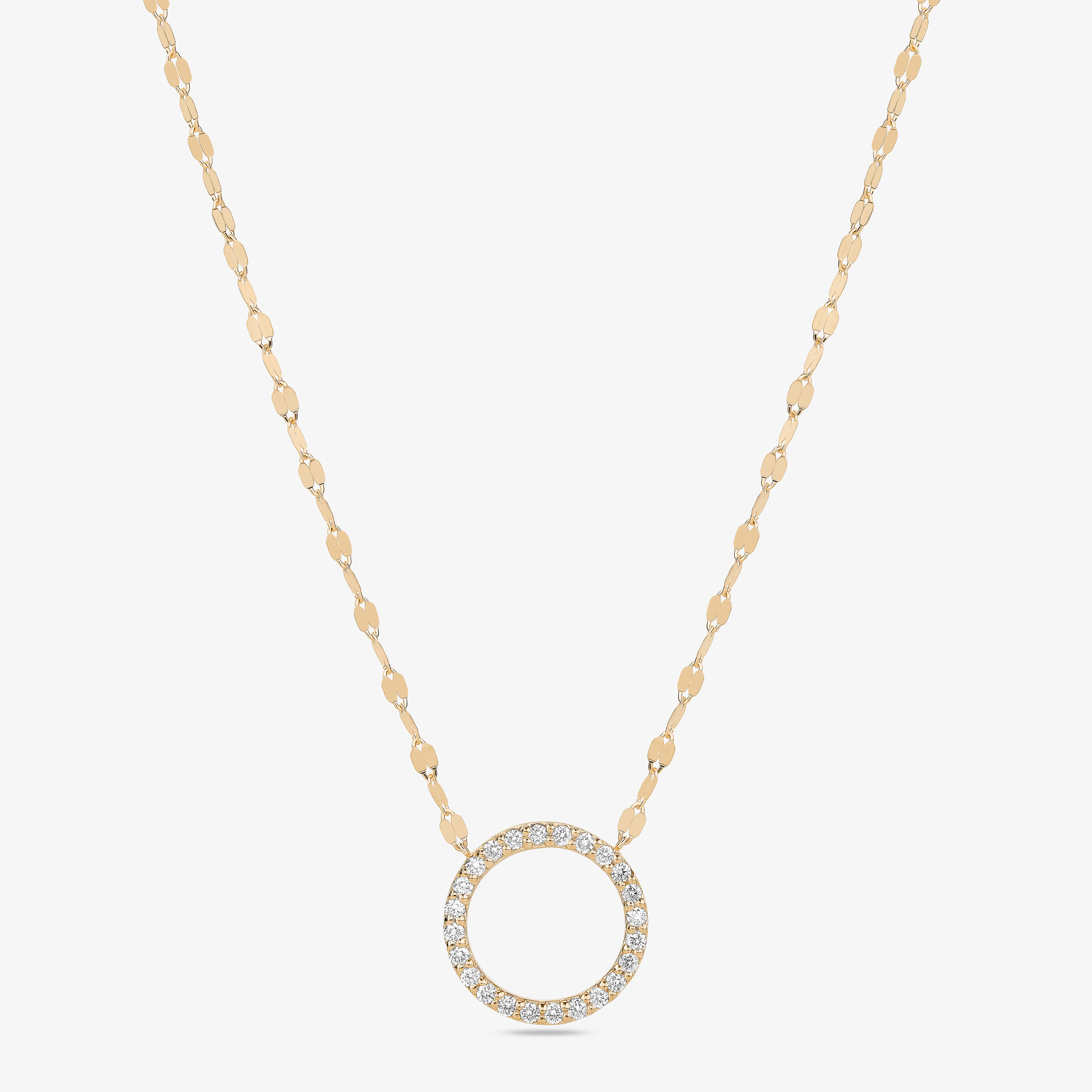 OPEN CIRCLE DIAMOND PENDANT NECKLACE