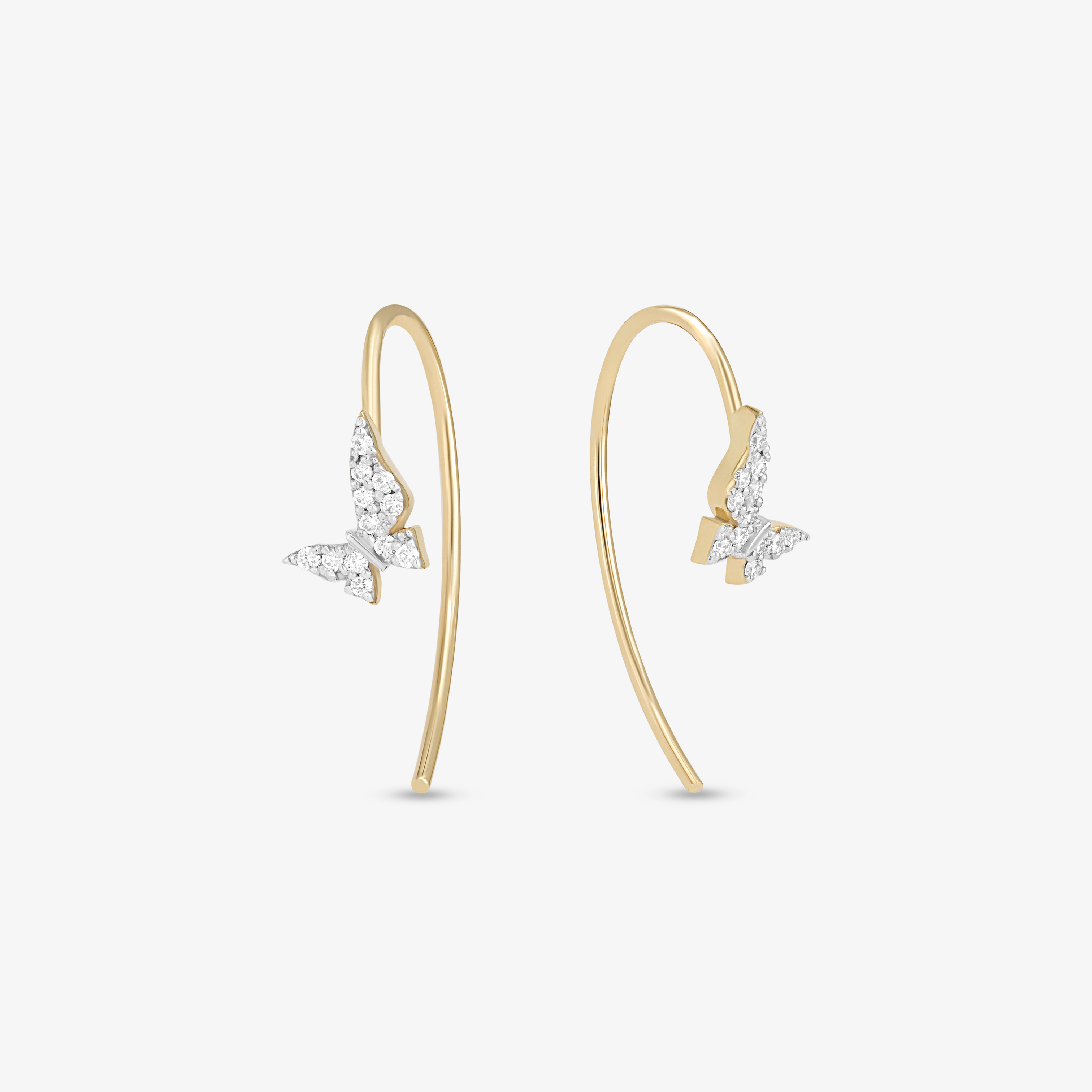 DIAMOND MINI BUTTERFLY HOOKED ON HOOPS