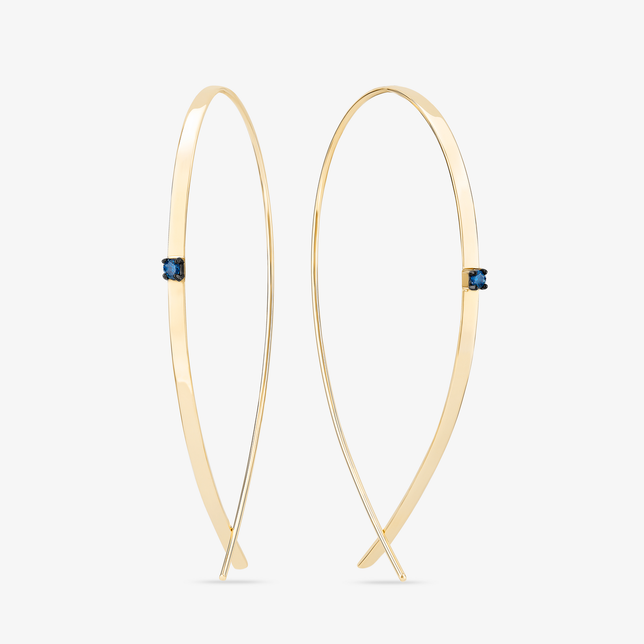 BLUE DIAMOND SMALL FLAT UPSIDE DOWN HOOPS™